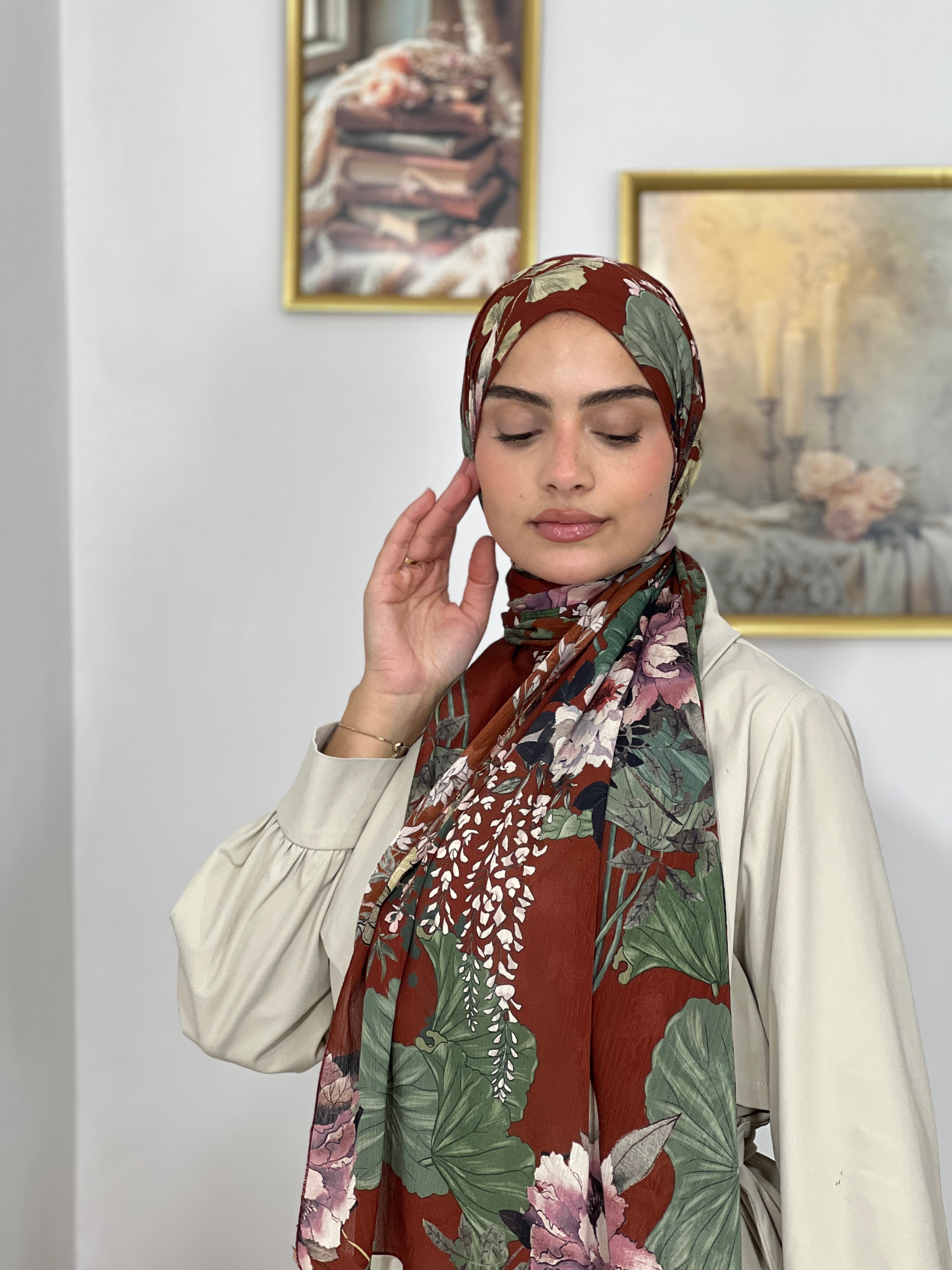 Allurina scarf - "Autumn Botanical"