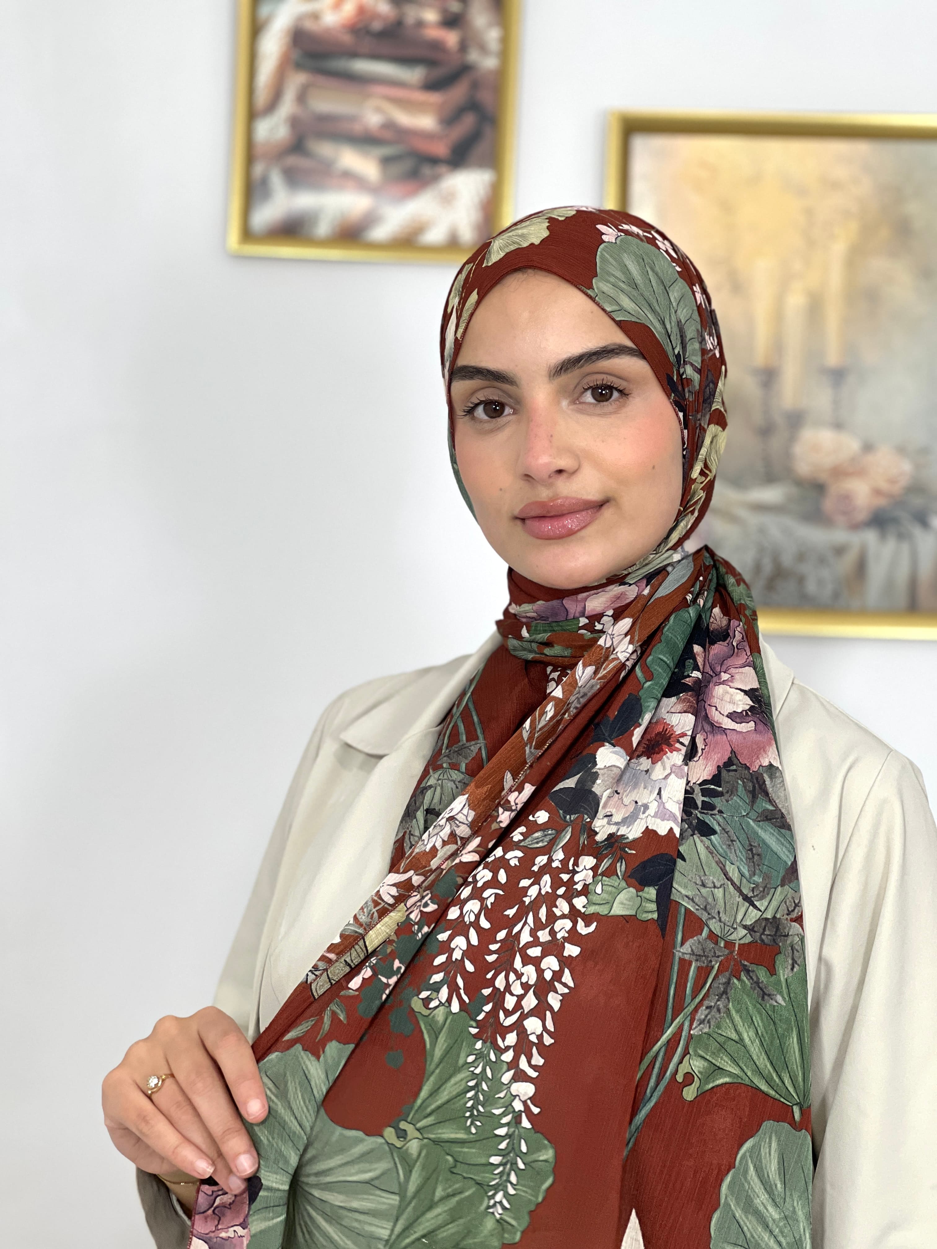 Allurina scarf - "Autumn Botanical"