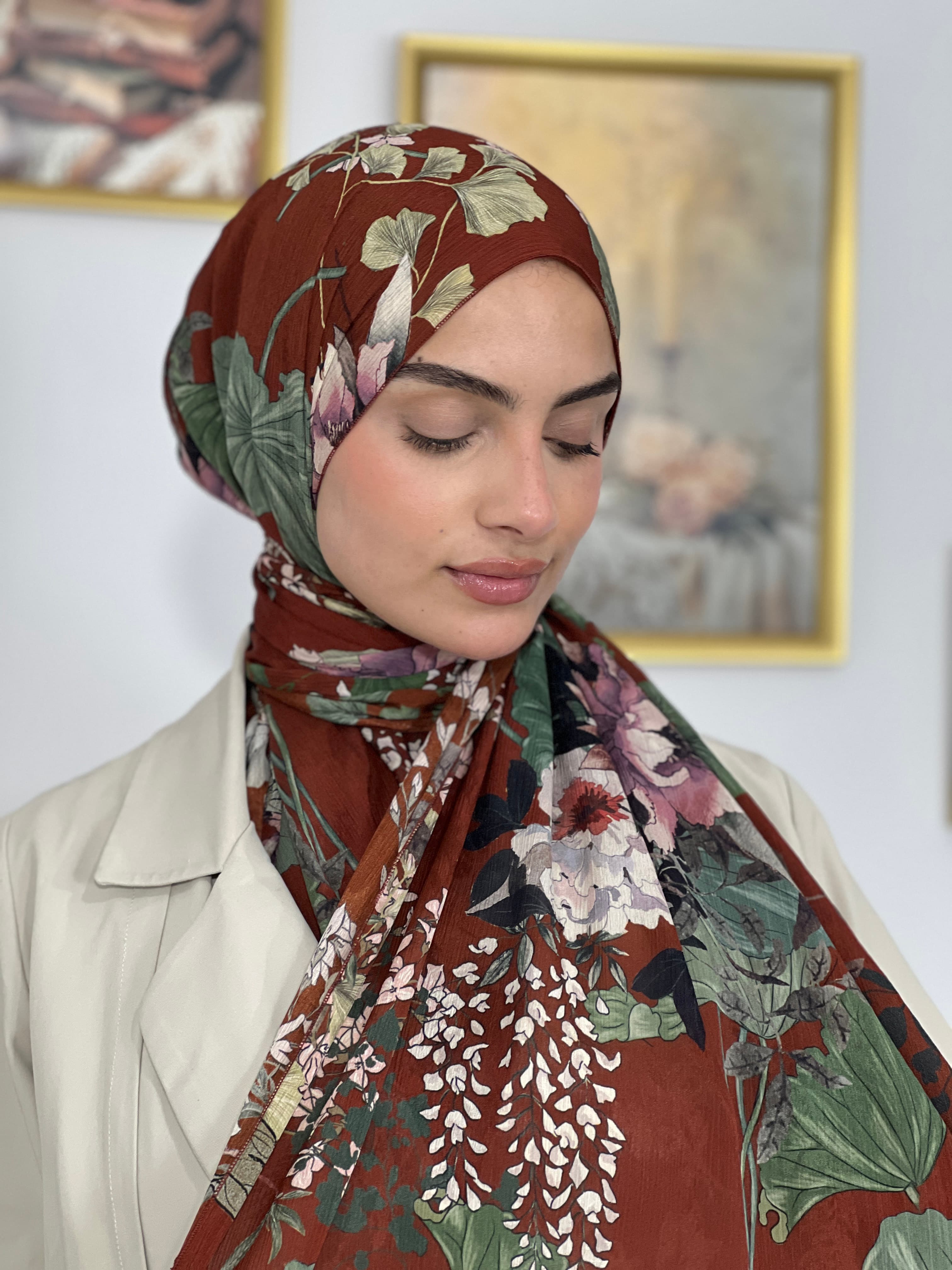 Allurina scarf - "Autumn Botanical"