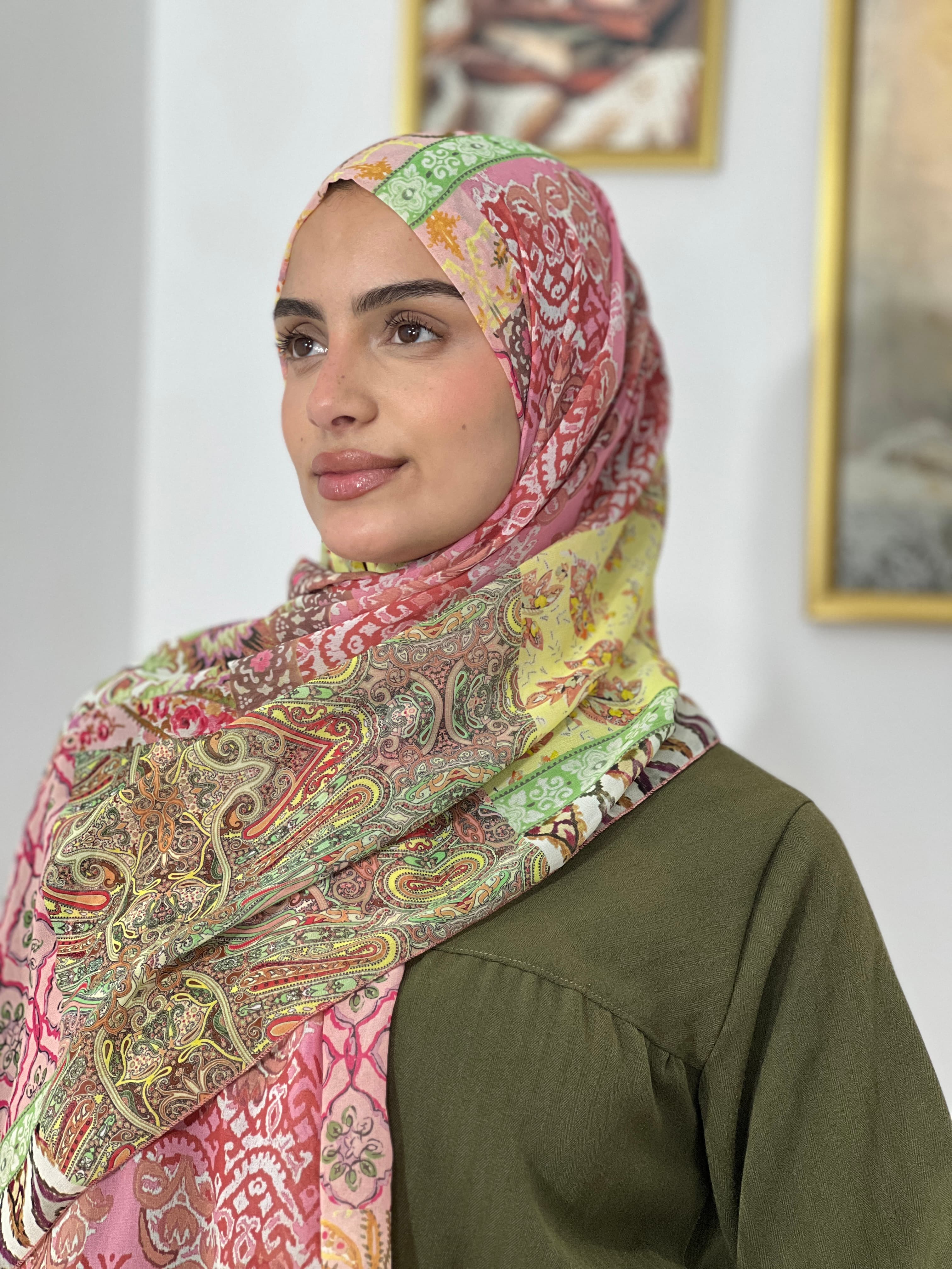 Allurina scarf - "Rose Arabesque"