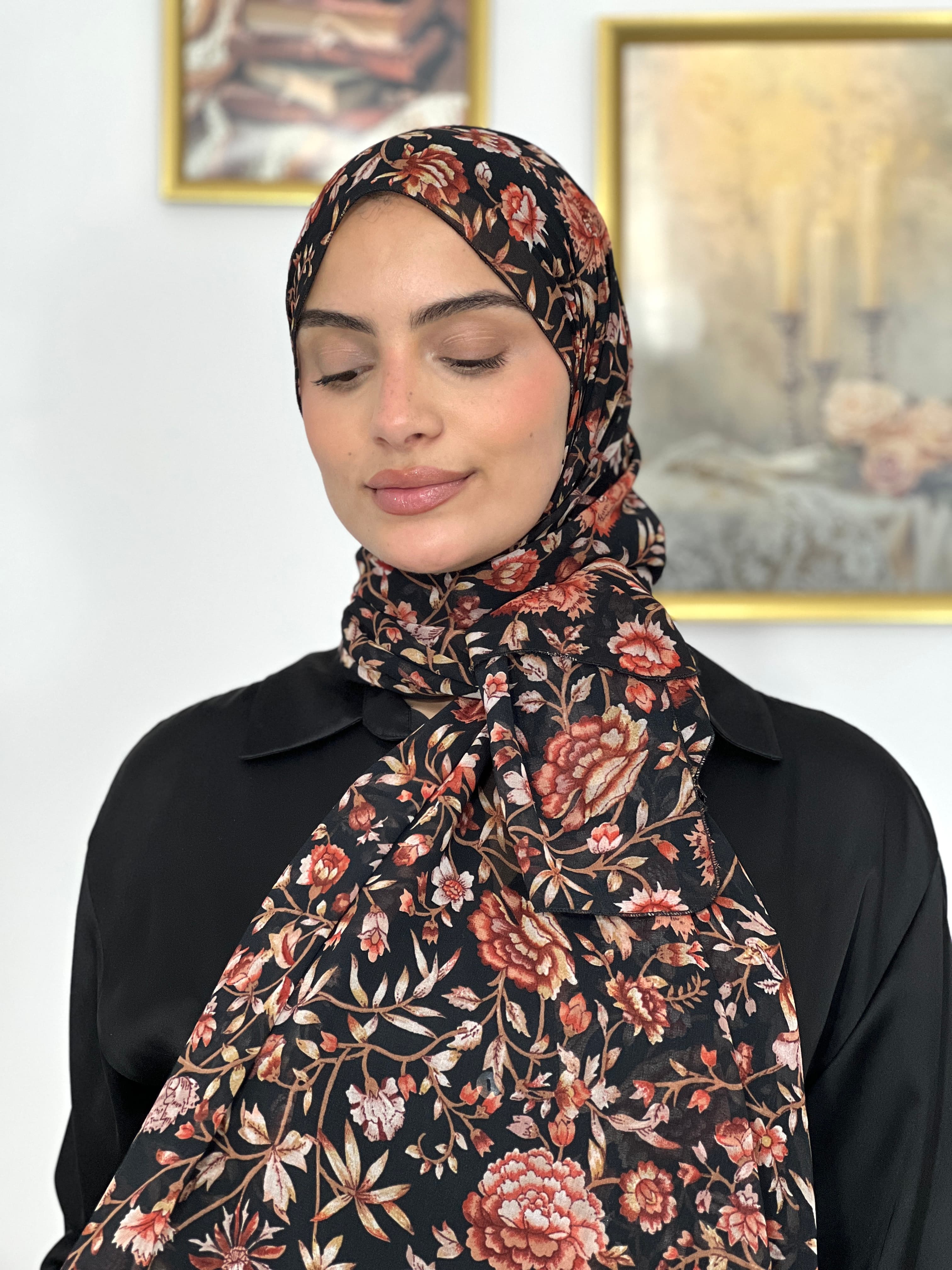 Allurina scarf - "Dark Peony"