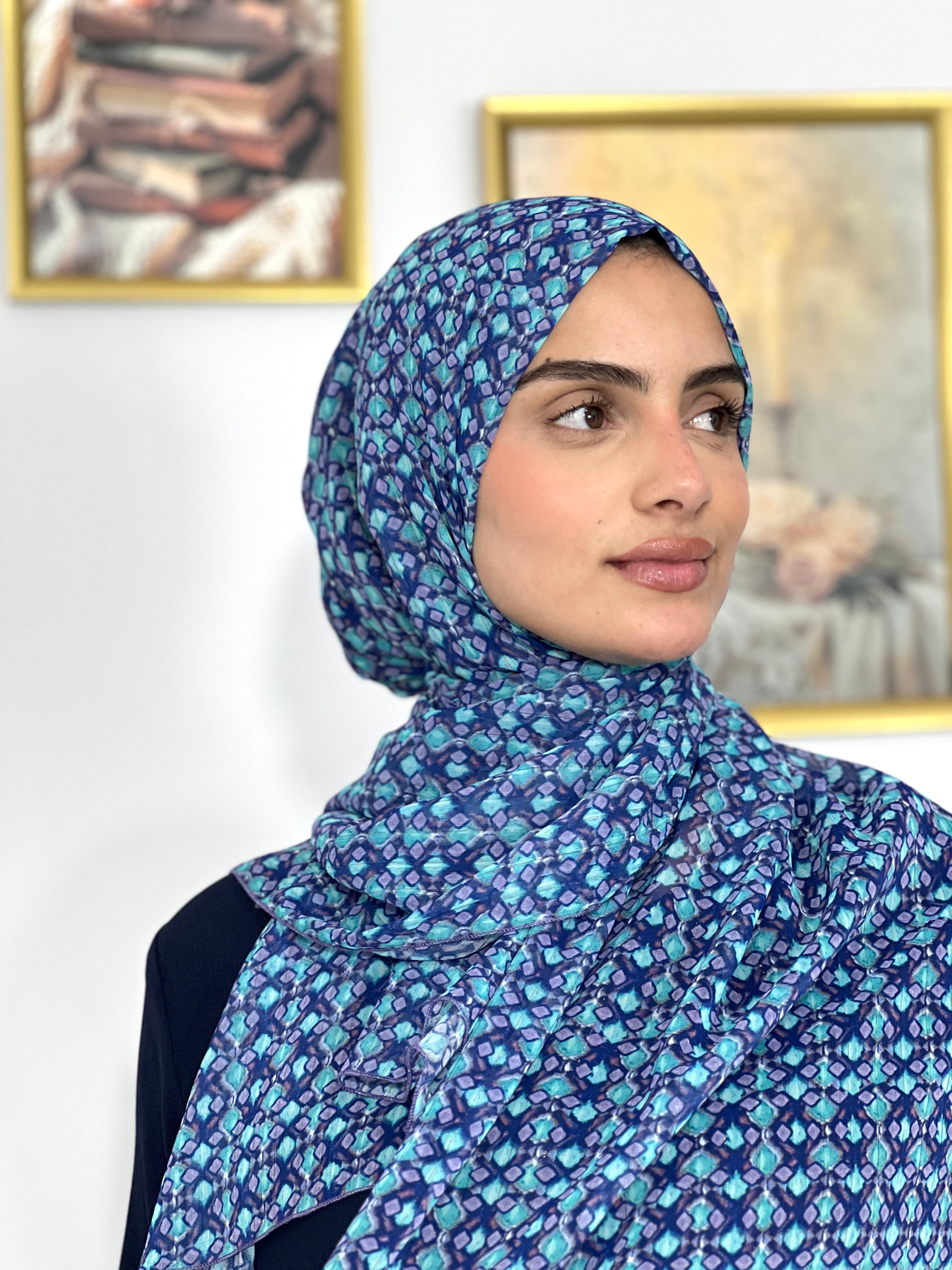 Allurina scarf - "Aqua Mosaic"