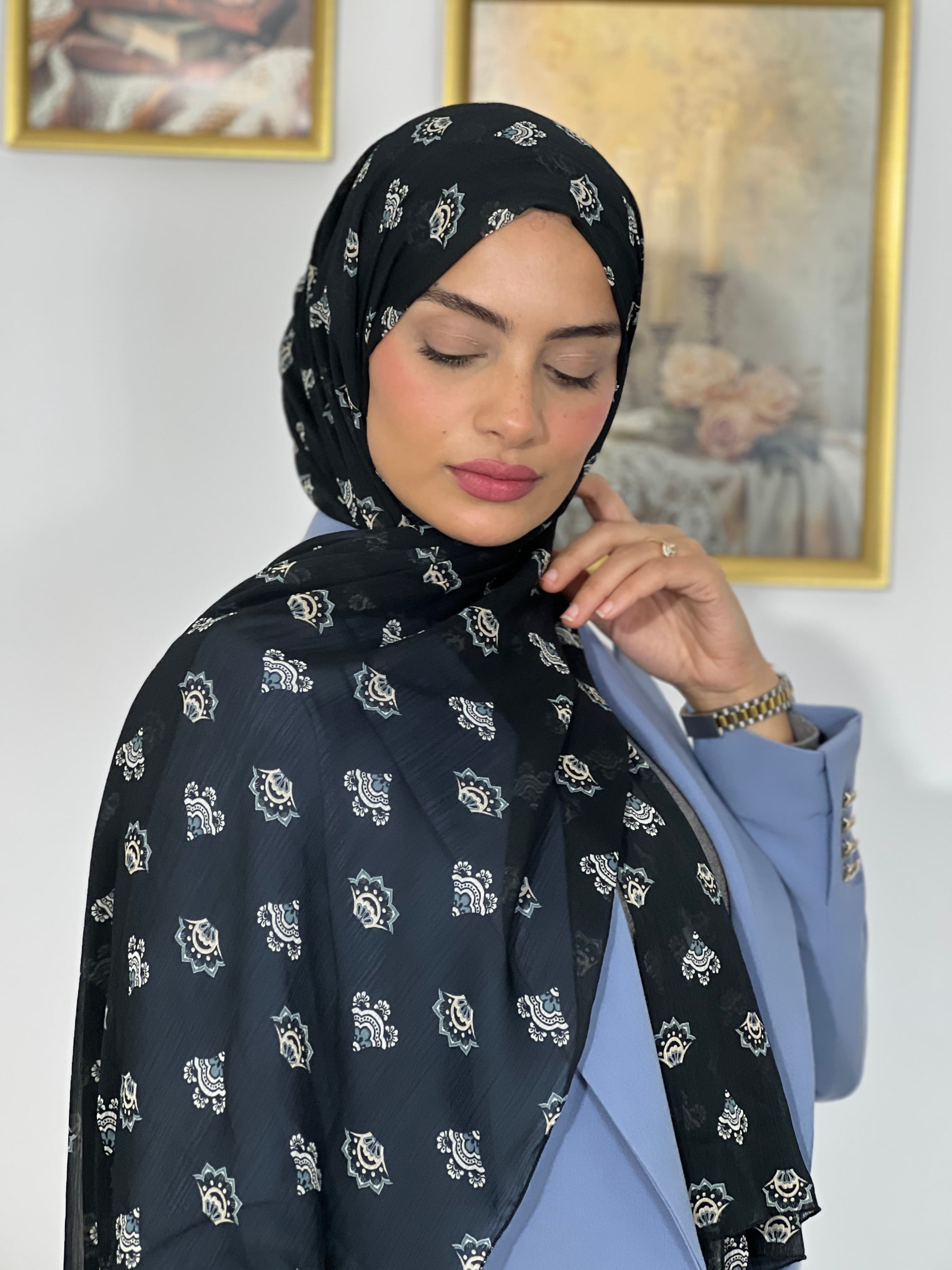 Allurina scarf - "Mosaïque de Nuit"