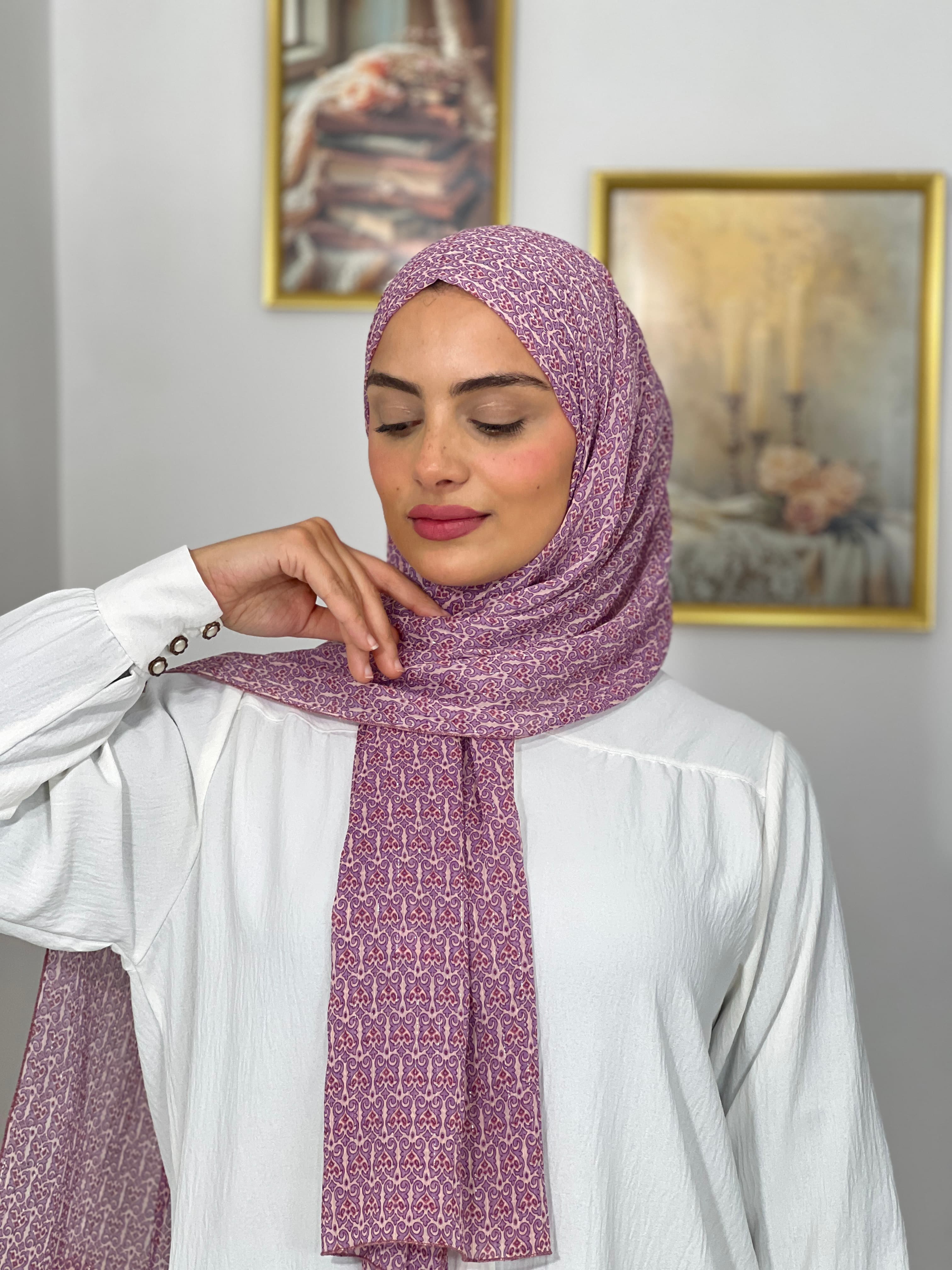 Allurina scarf - "Brumes de Rose"