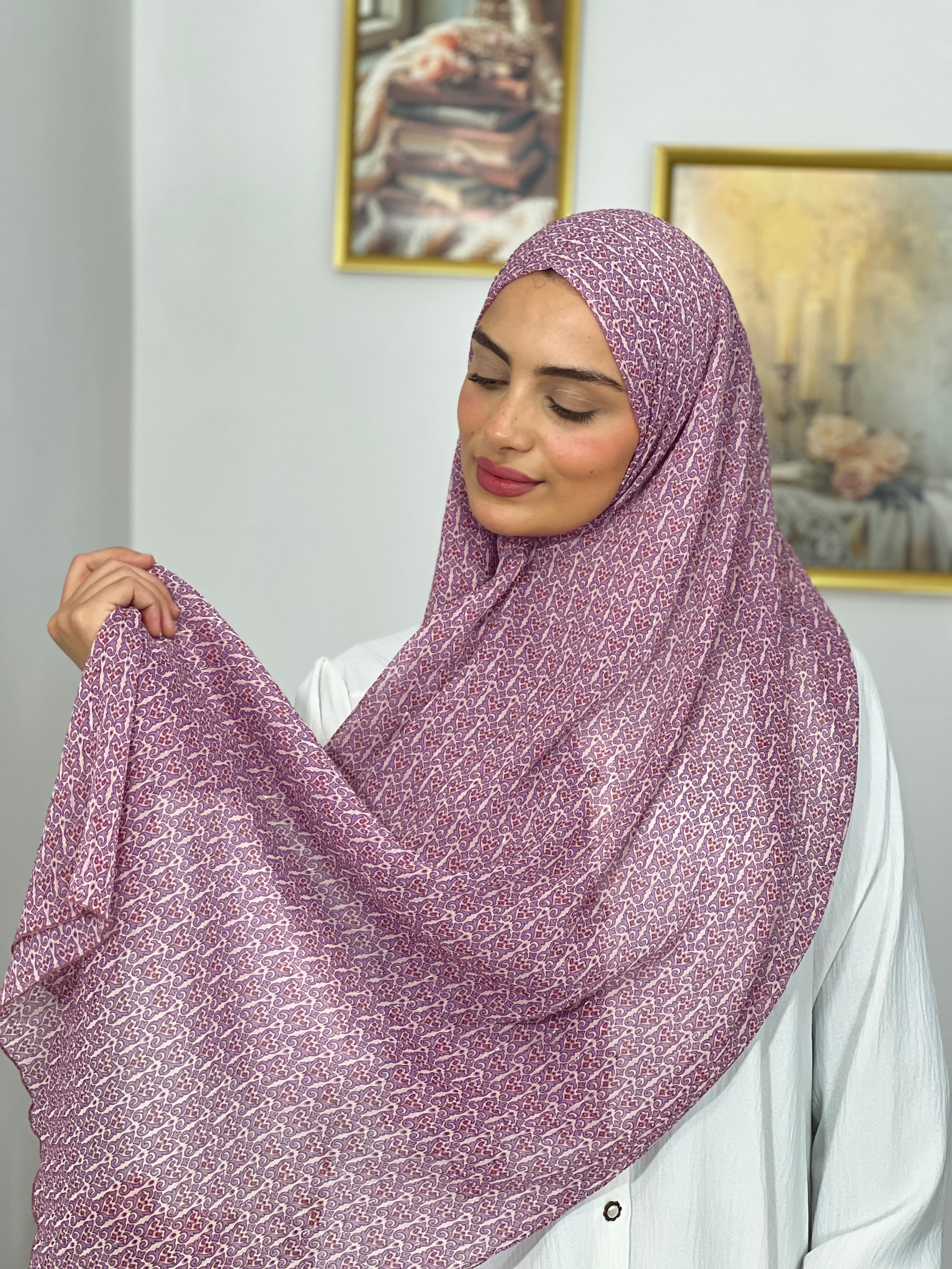 Allurina scarf - "Brumes de Rose"