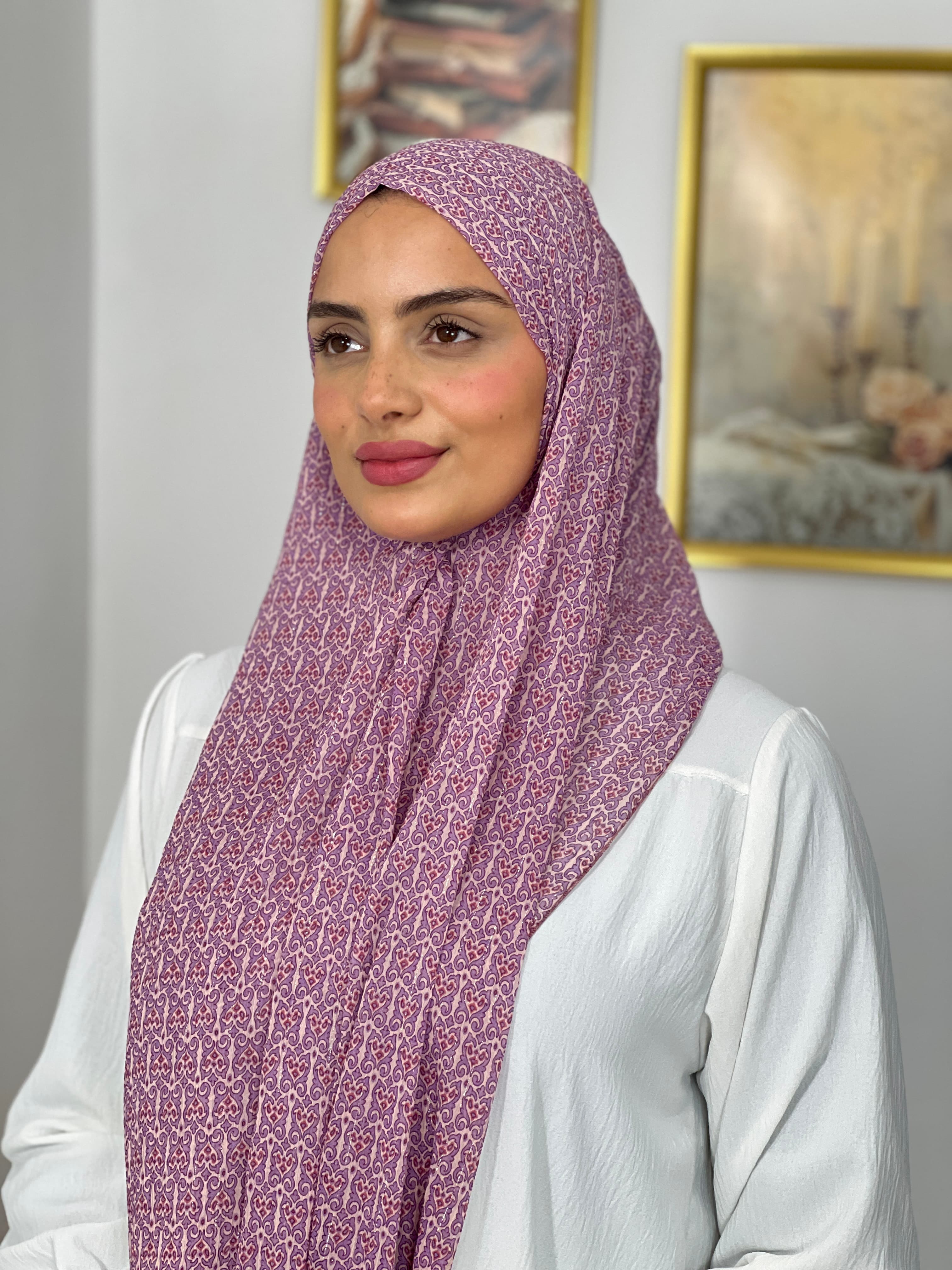 Allurina scarf - "Brumes de Rose"