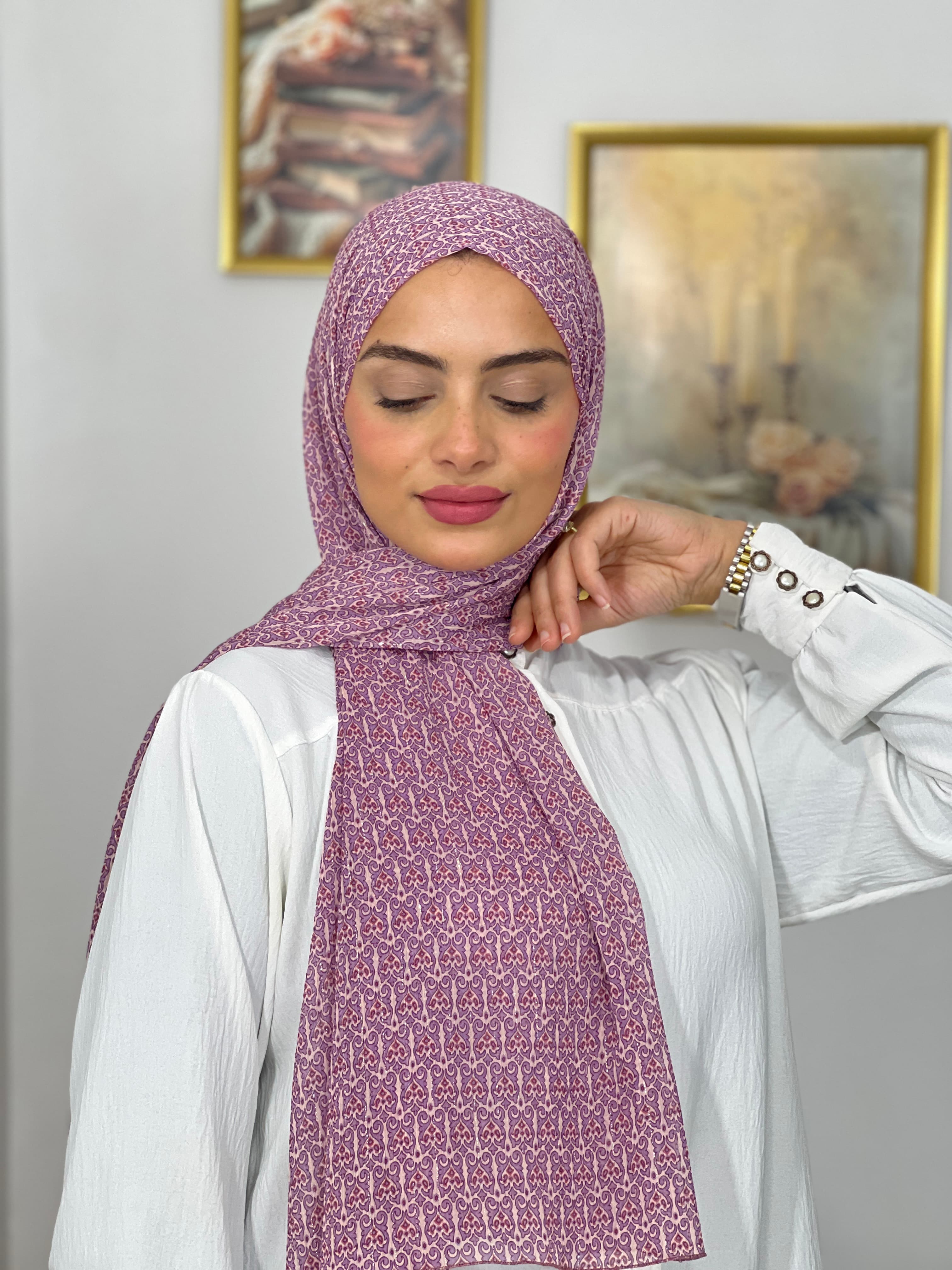 Allurina scarf - "Brumes de Rose"