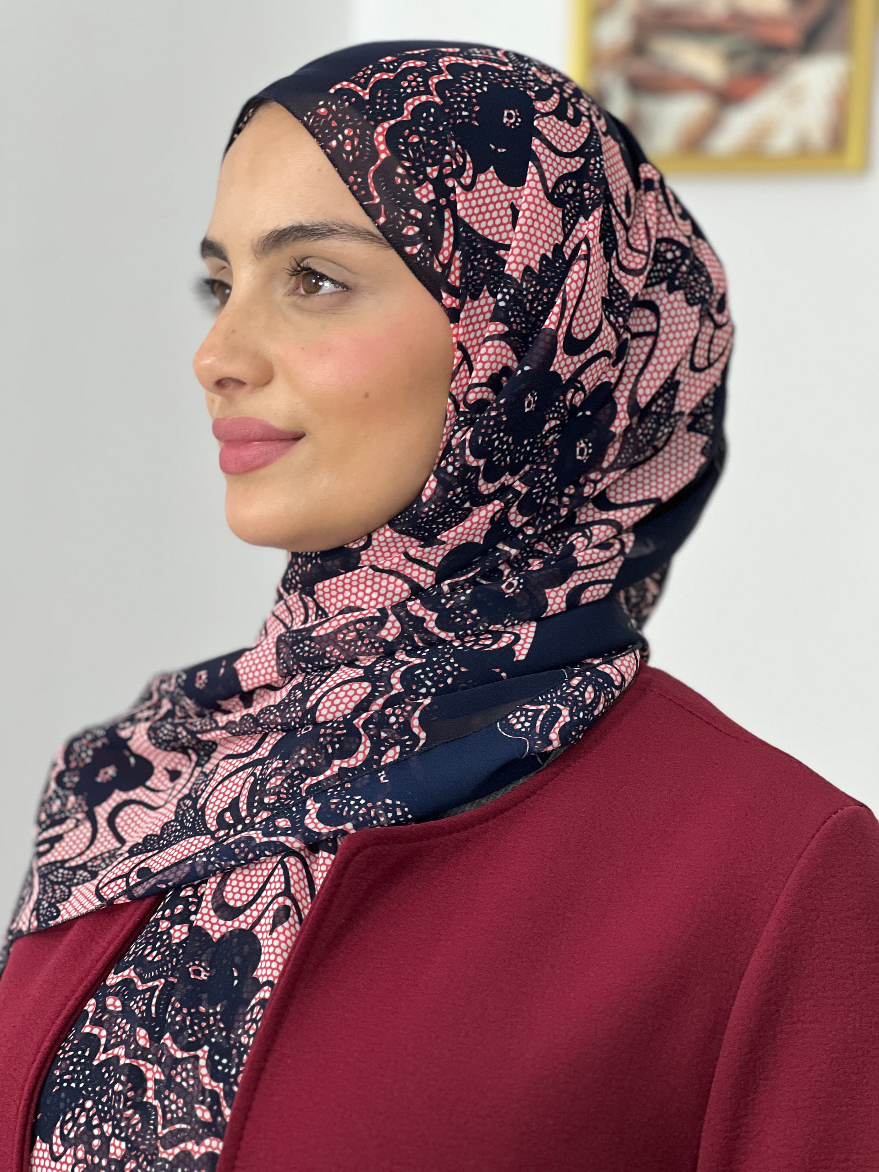 Allurina scarf - "Dentelle de Rose"