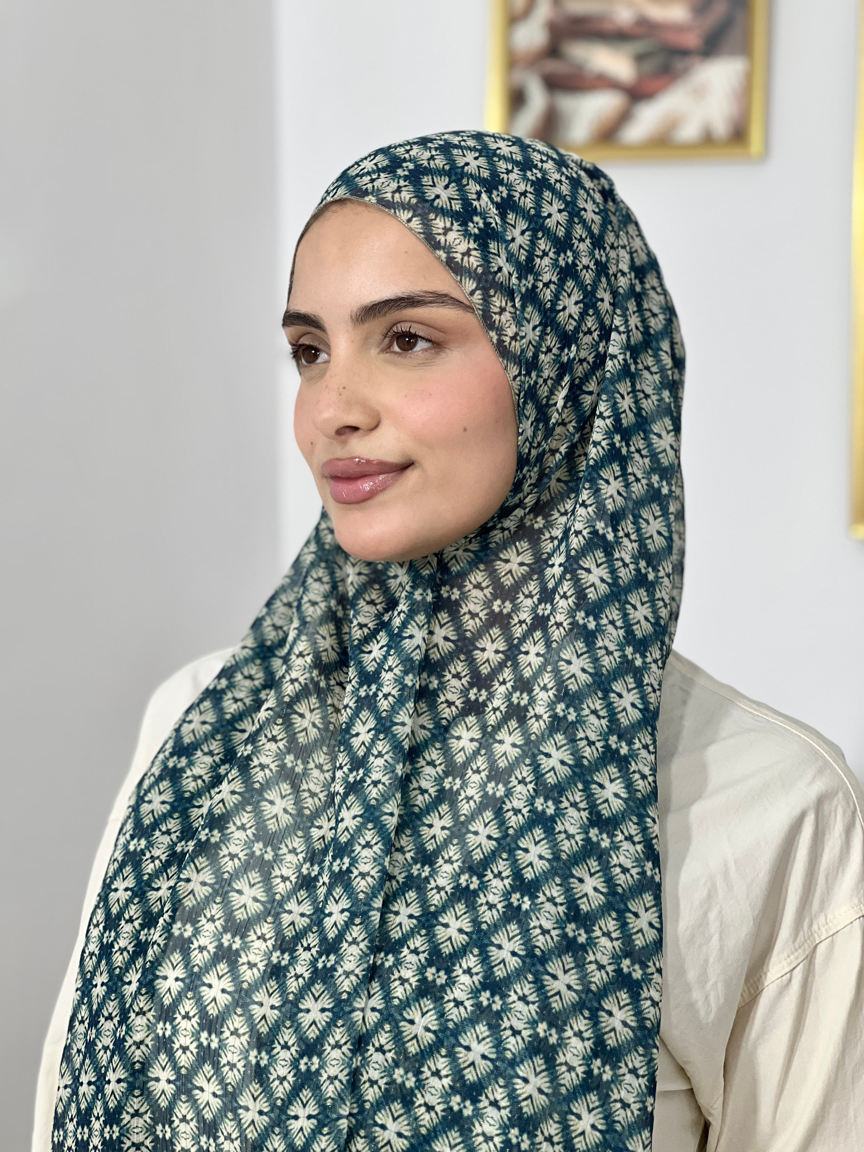 Allurina scarf - "Navy Diamond"