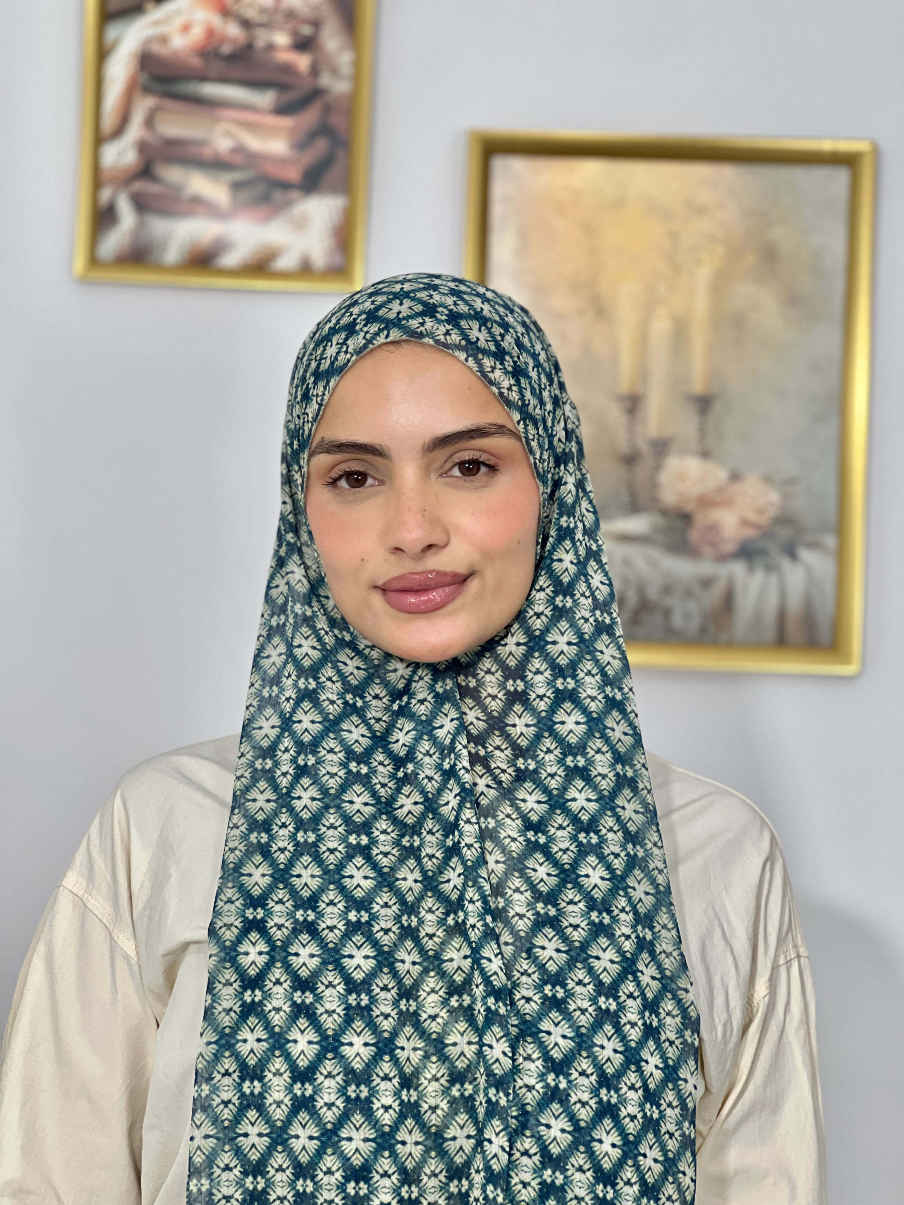 Allurina scarf - "Navy Diamond"