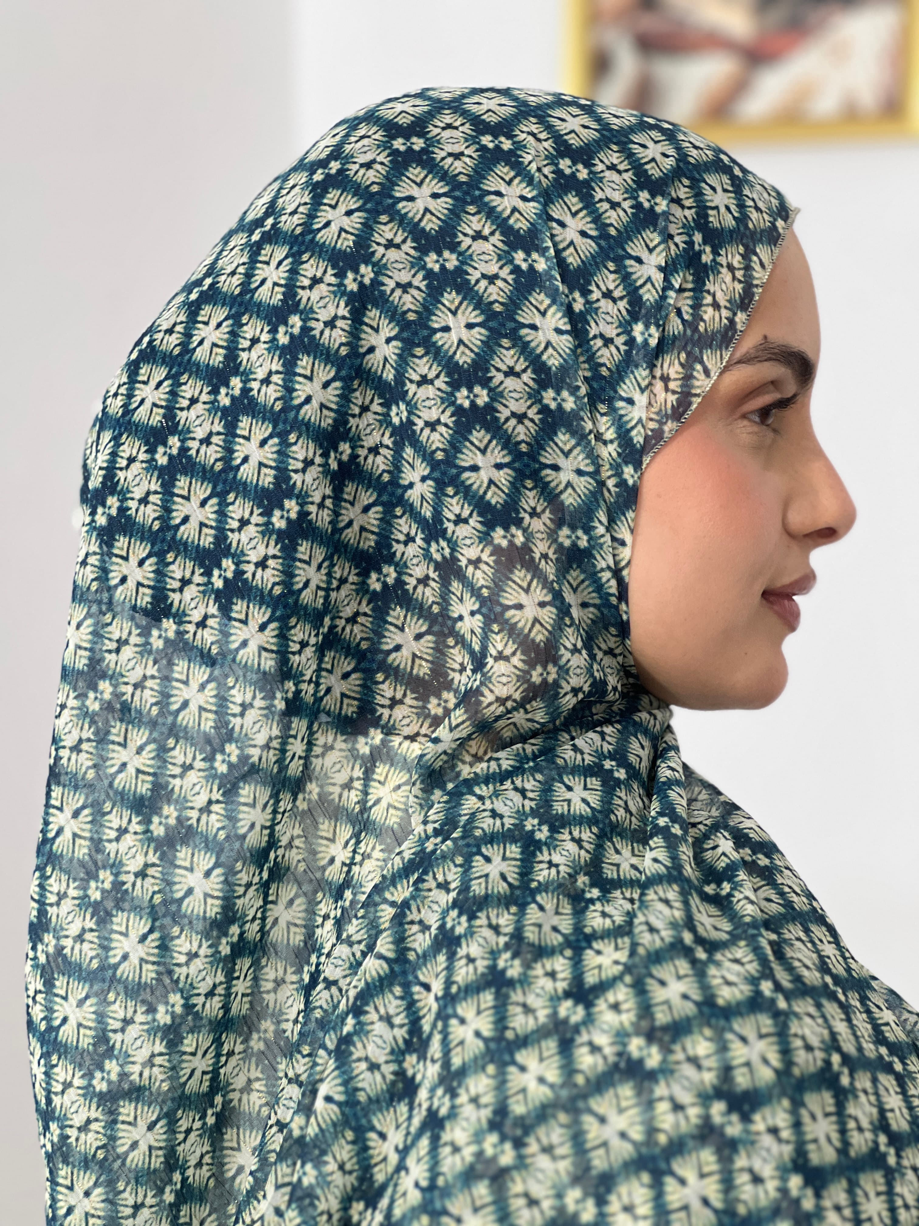 Allurina scarf - "Navy Diamond"