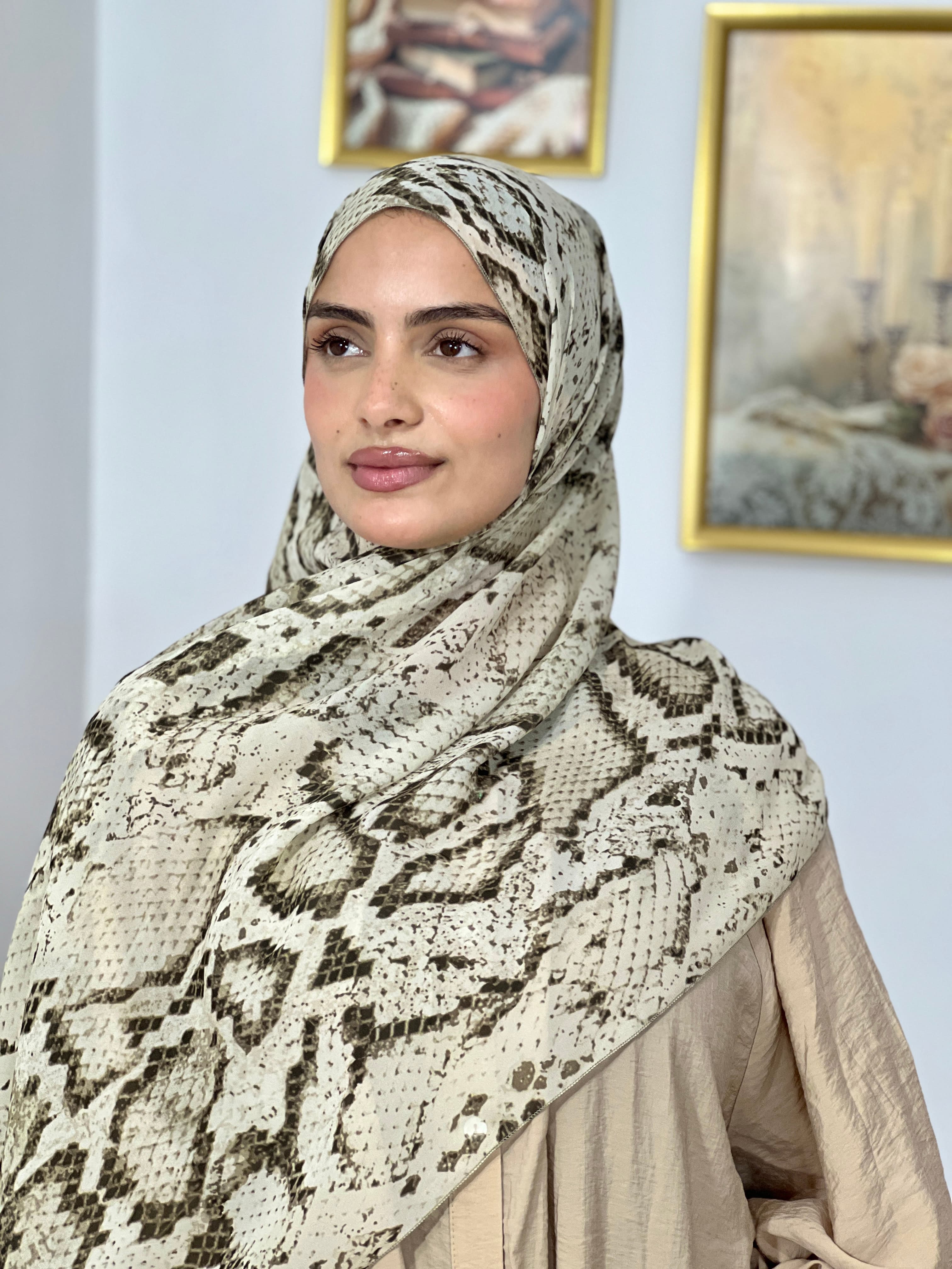 Allurina scarf - "Ivory Python"