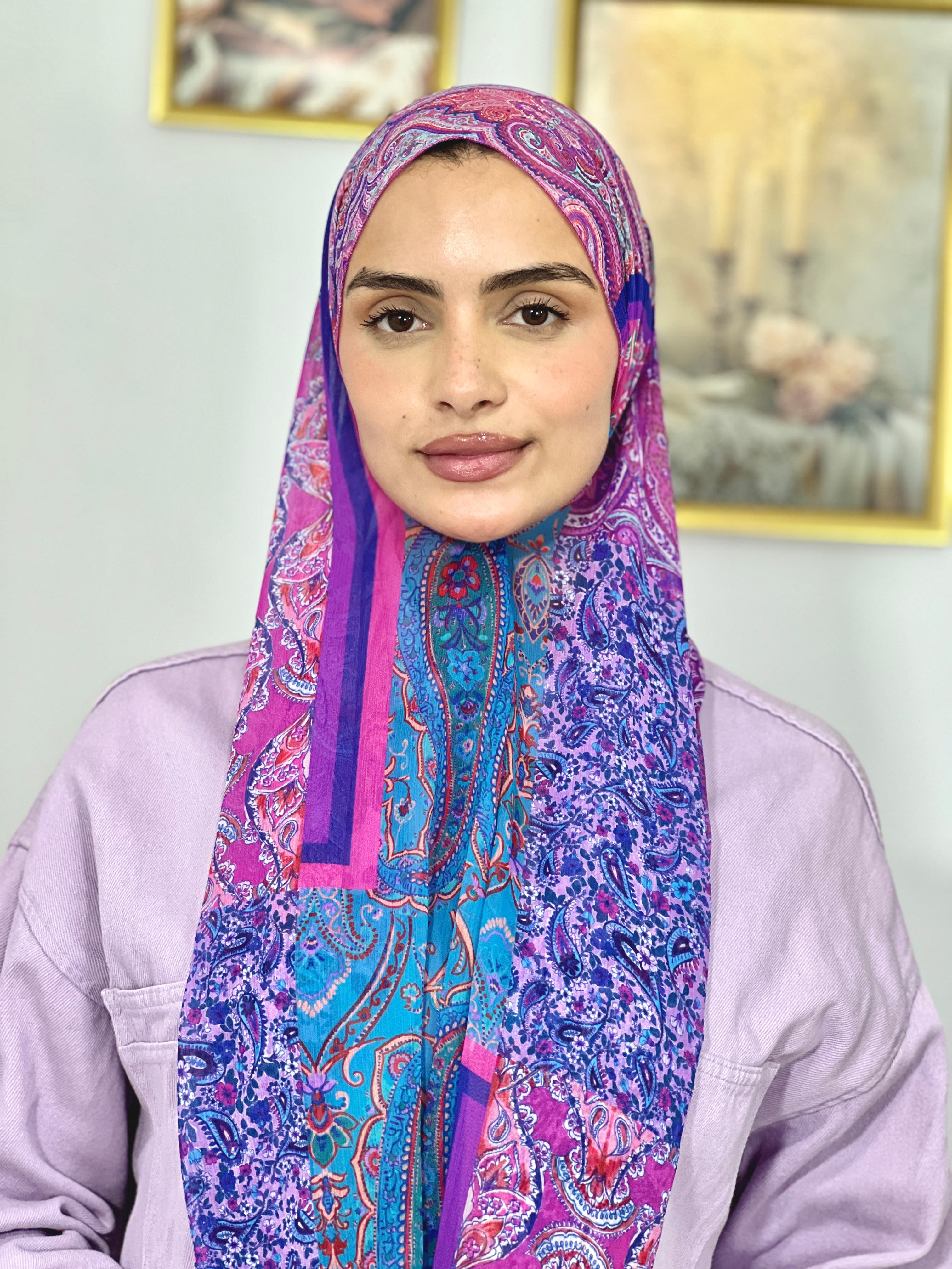 Allurina scarf - "Amethyst Paisley"