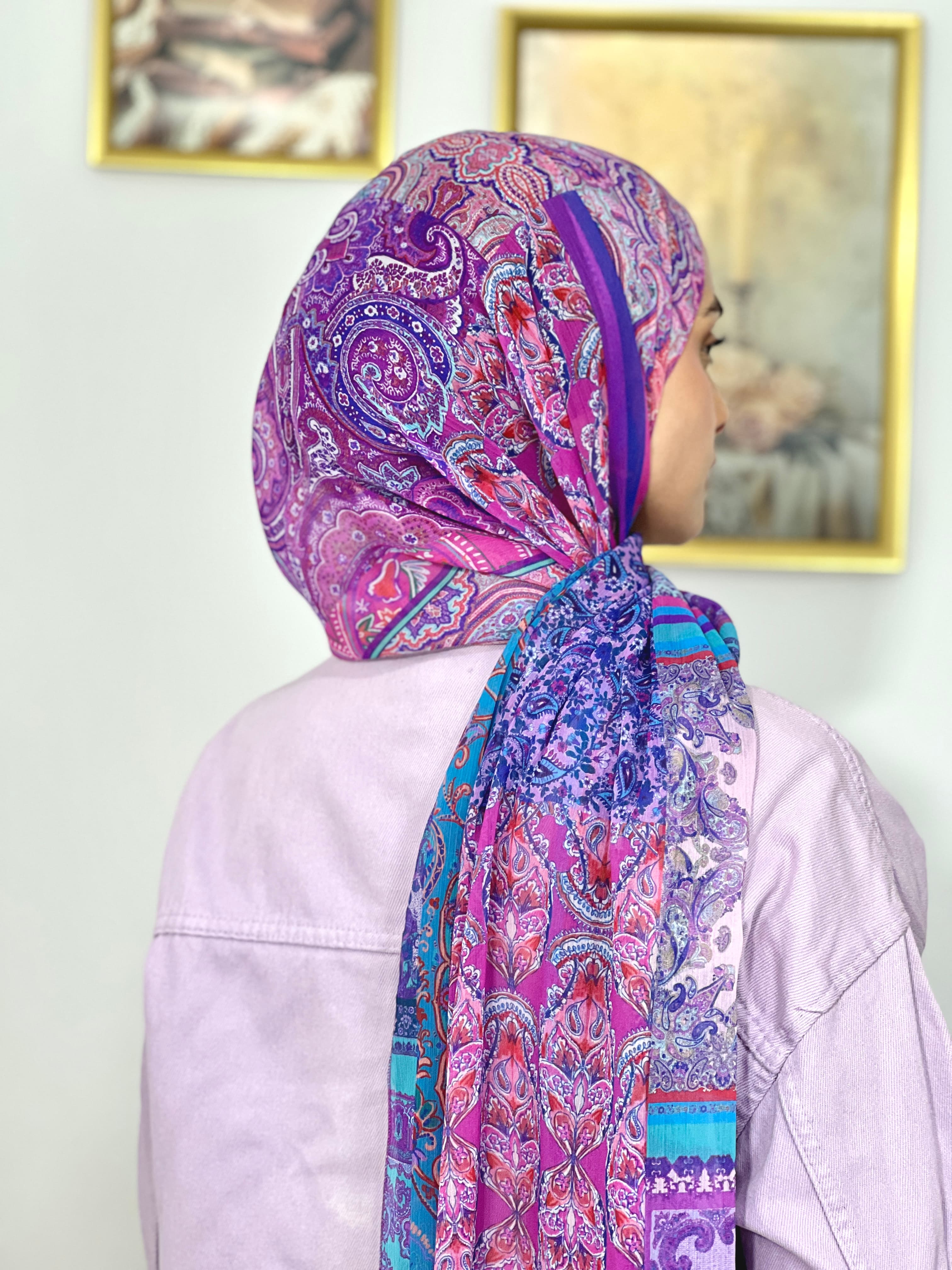 Allurina scarf - "Amethyst Paisley"