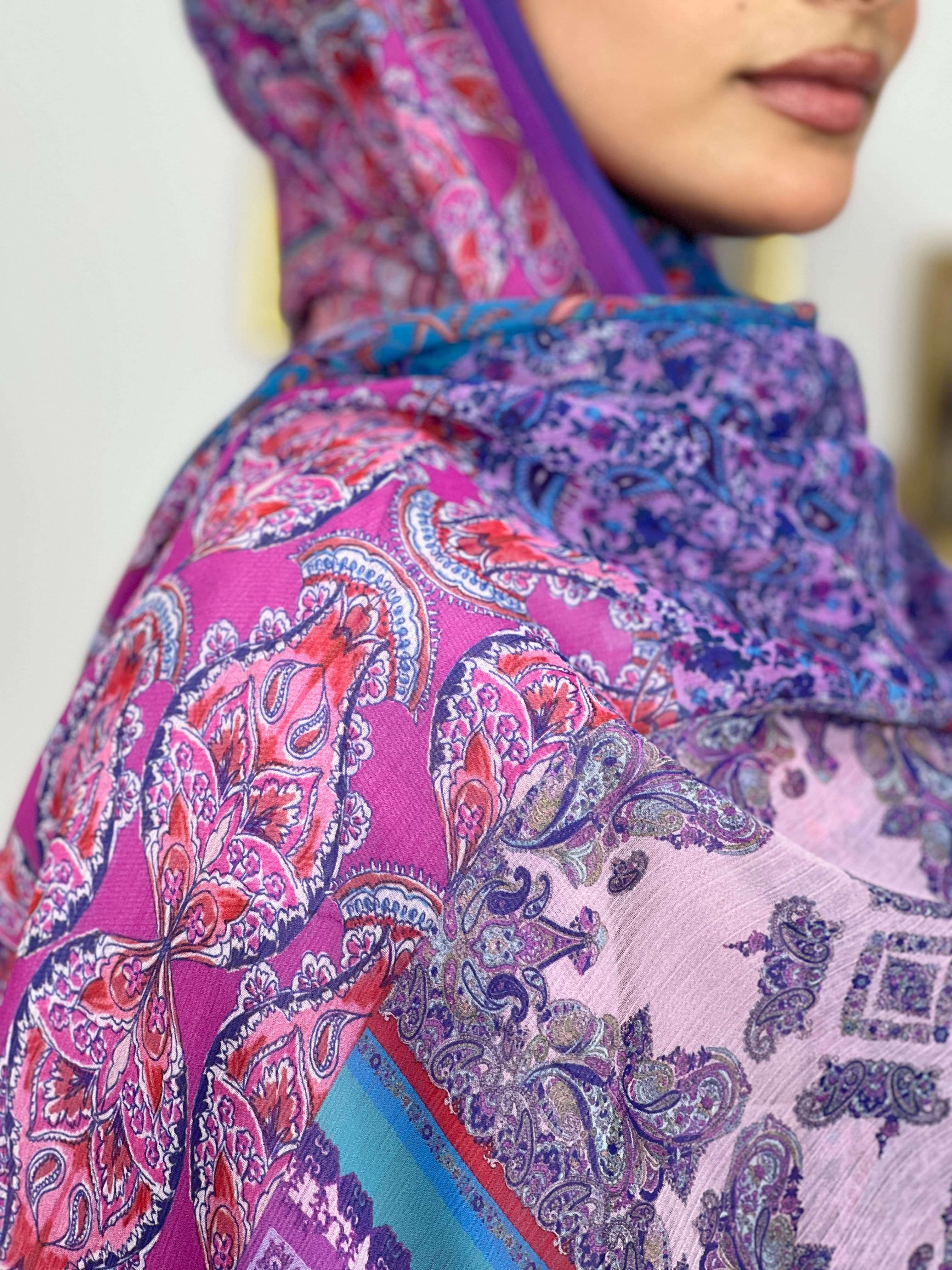 Allurina scarf - "Amethyst Paisley"