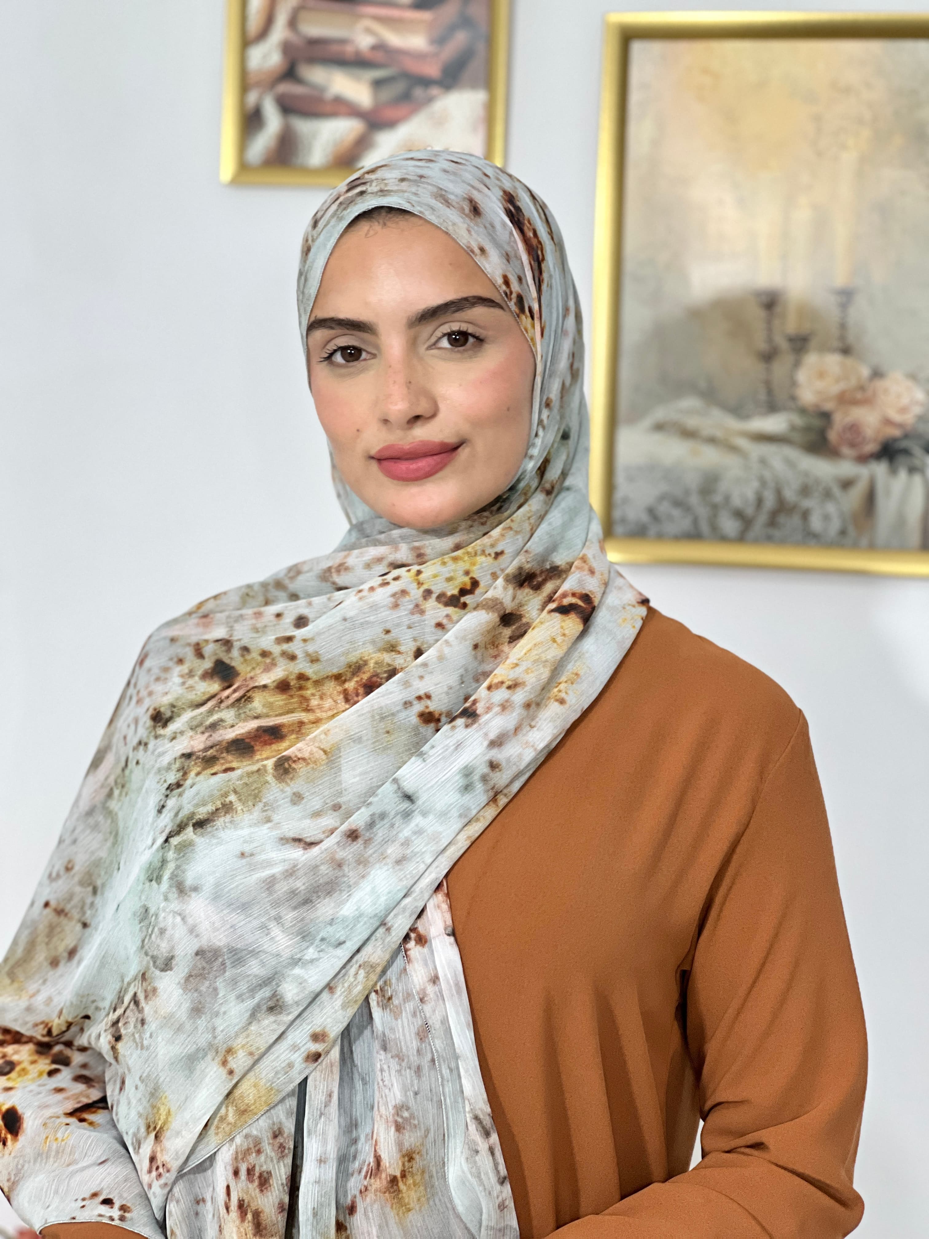 Allurina scarf - "Silver Marble"