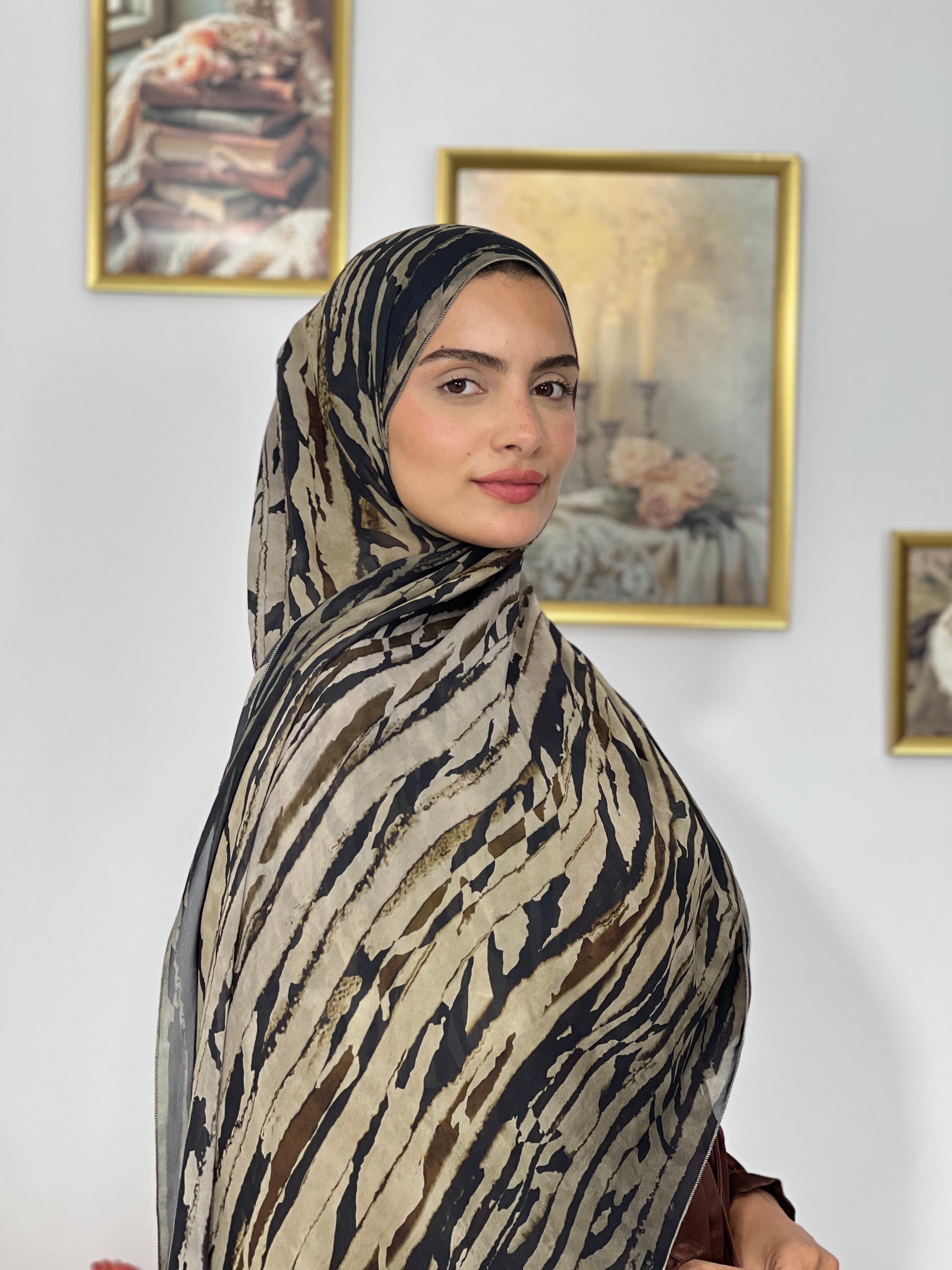 Allurina scarf - "Earthy Stripe"
