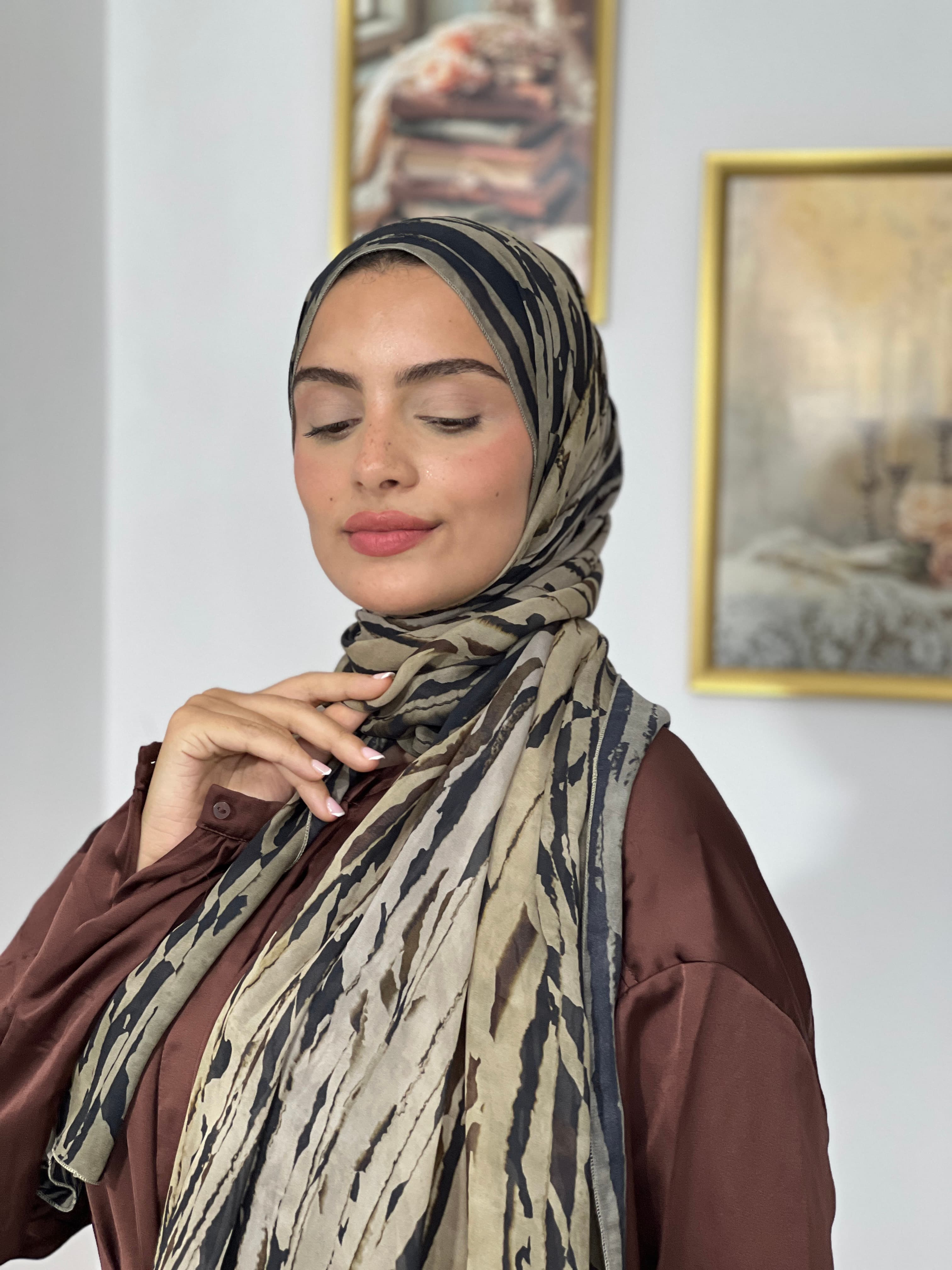 Allurina scarf - "Earthy Stripe"