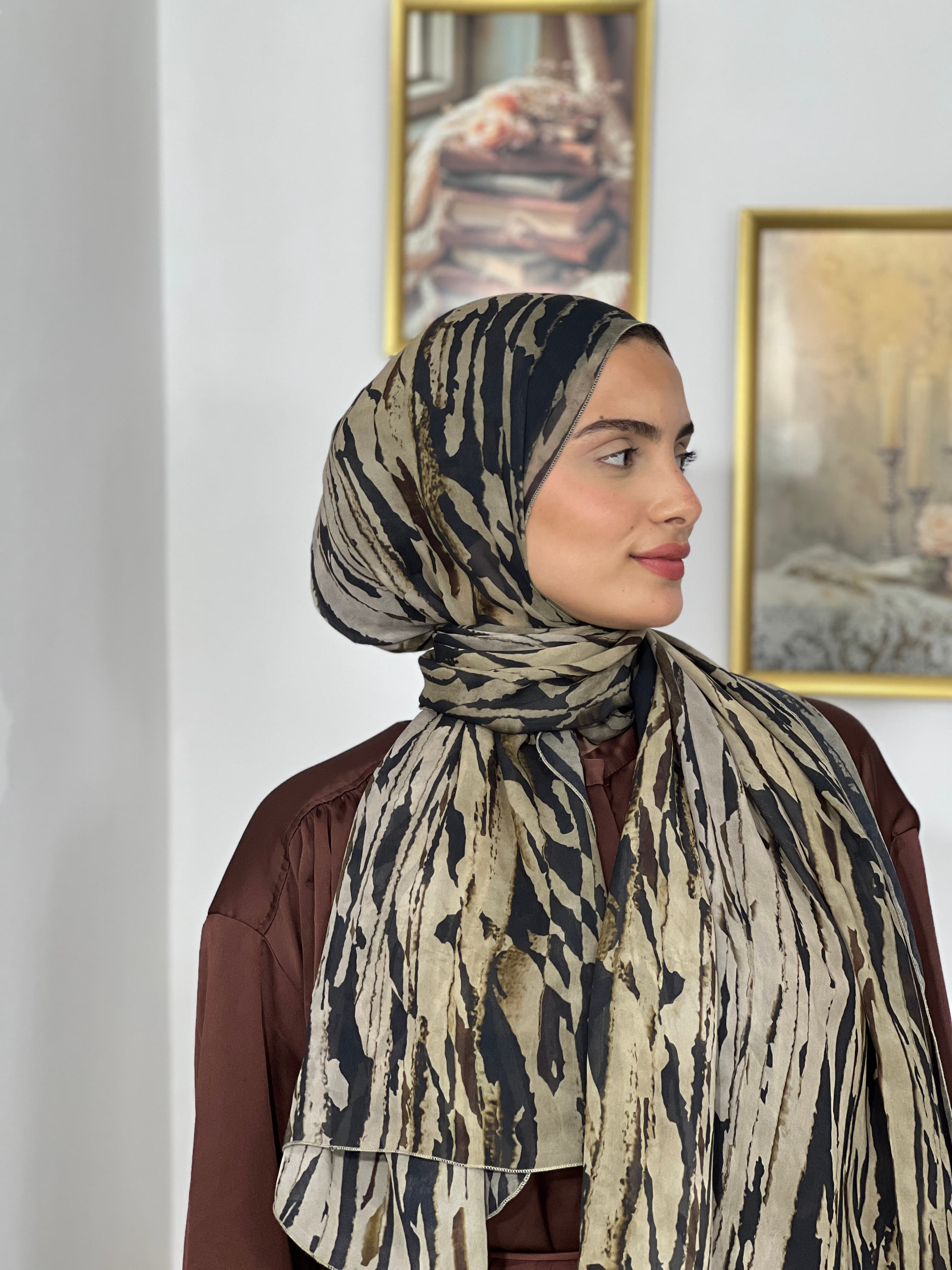 Allurina scarf - "Earthy Stripe"