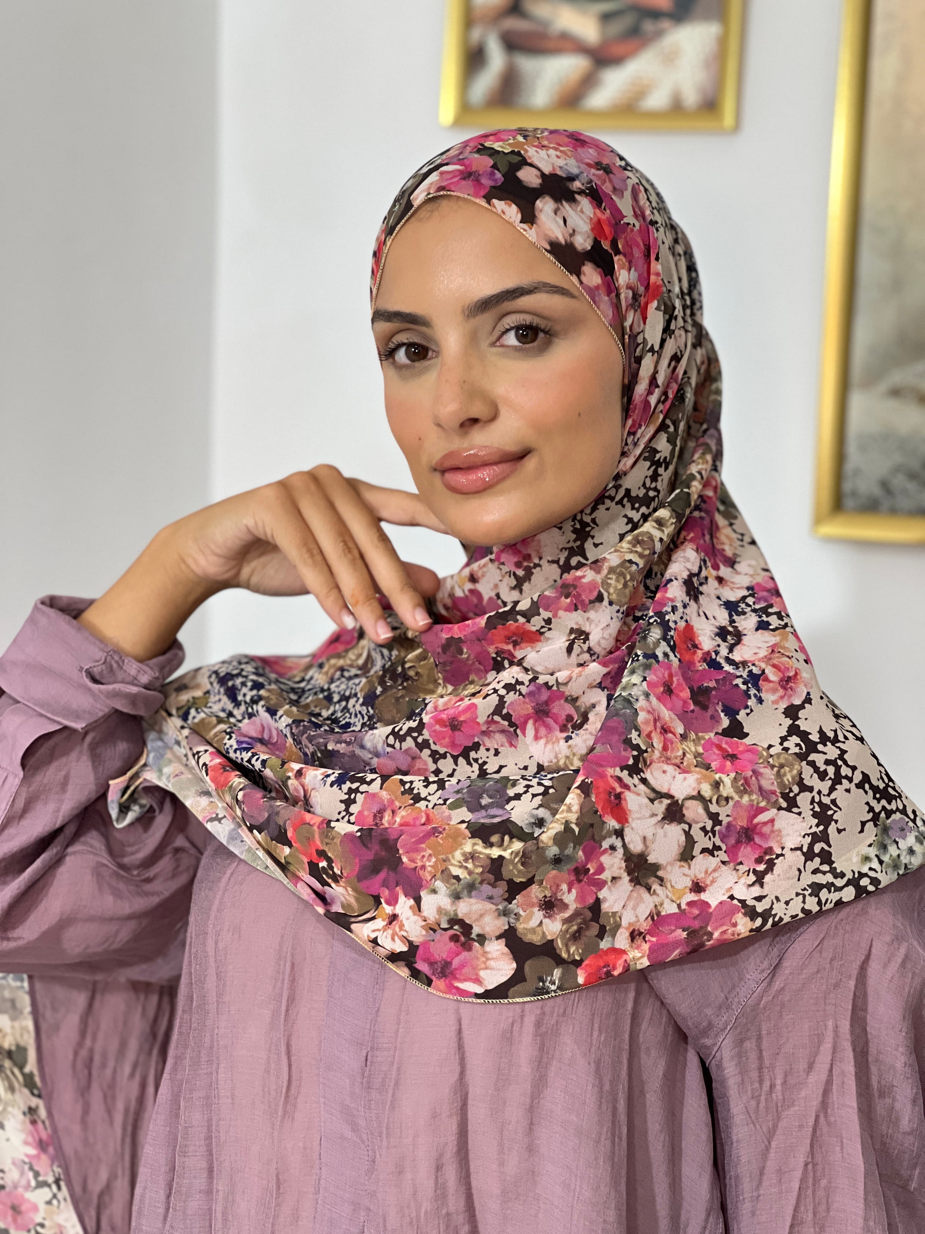 Allurina scarf - "Blush Thicket"