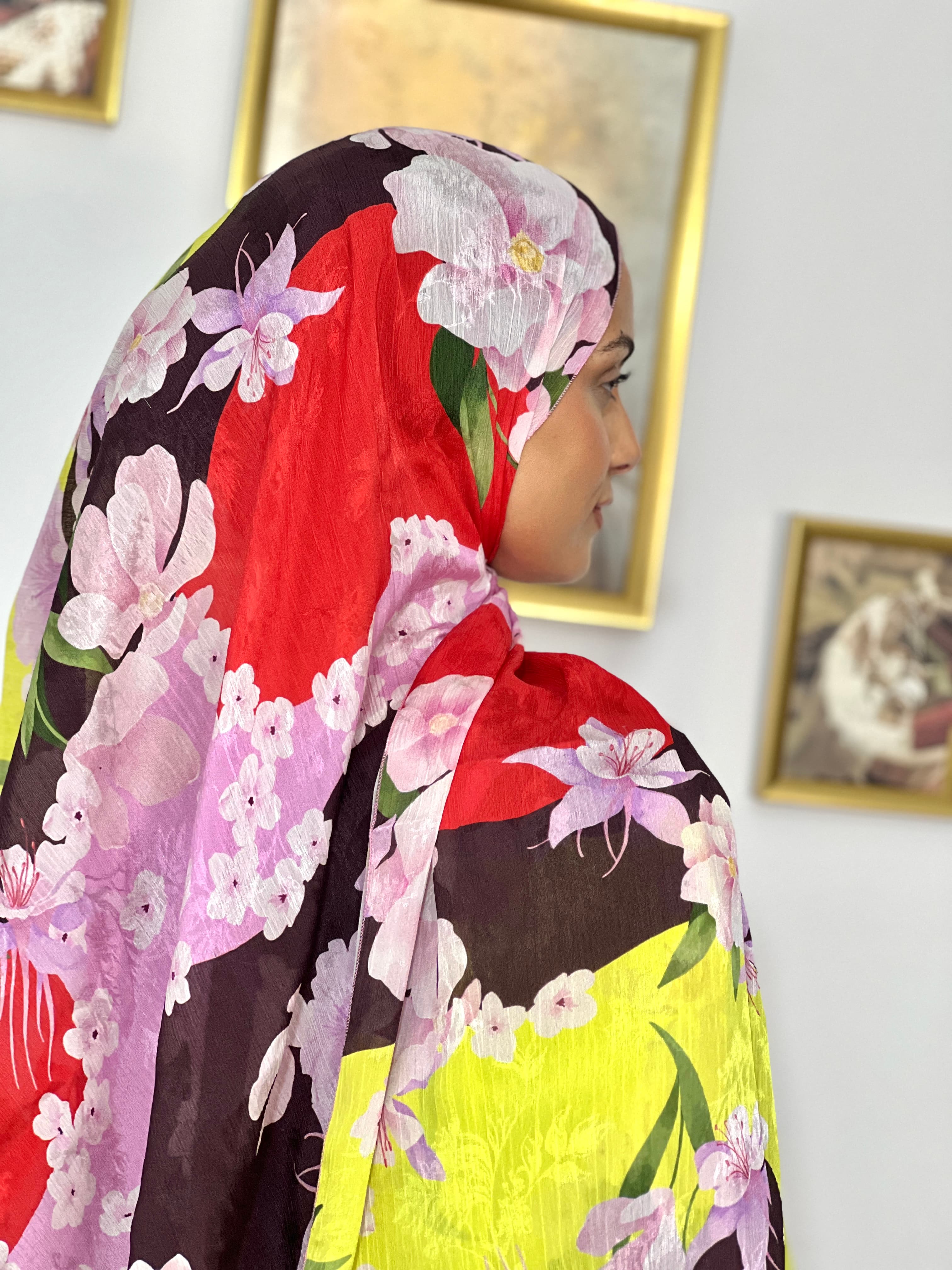 Allurina scarf - "Ruby Florals"