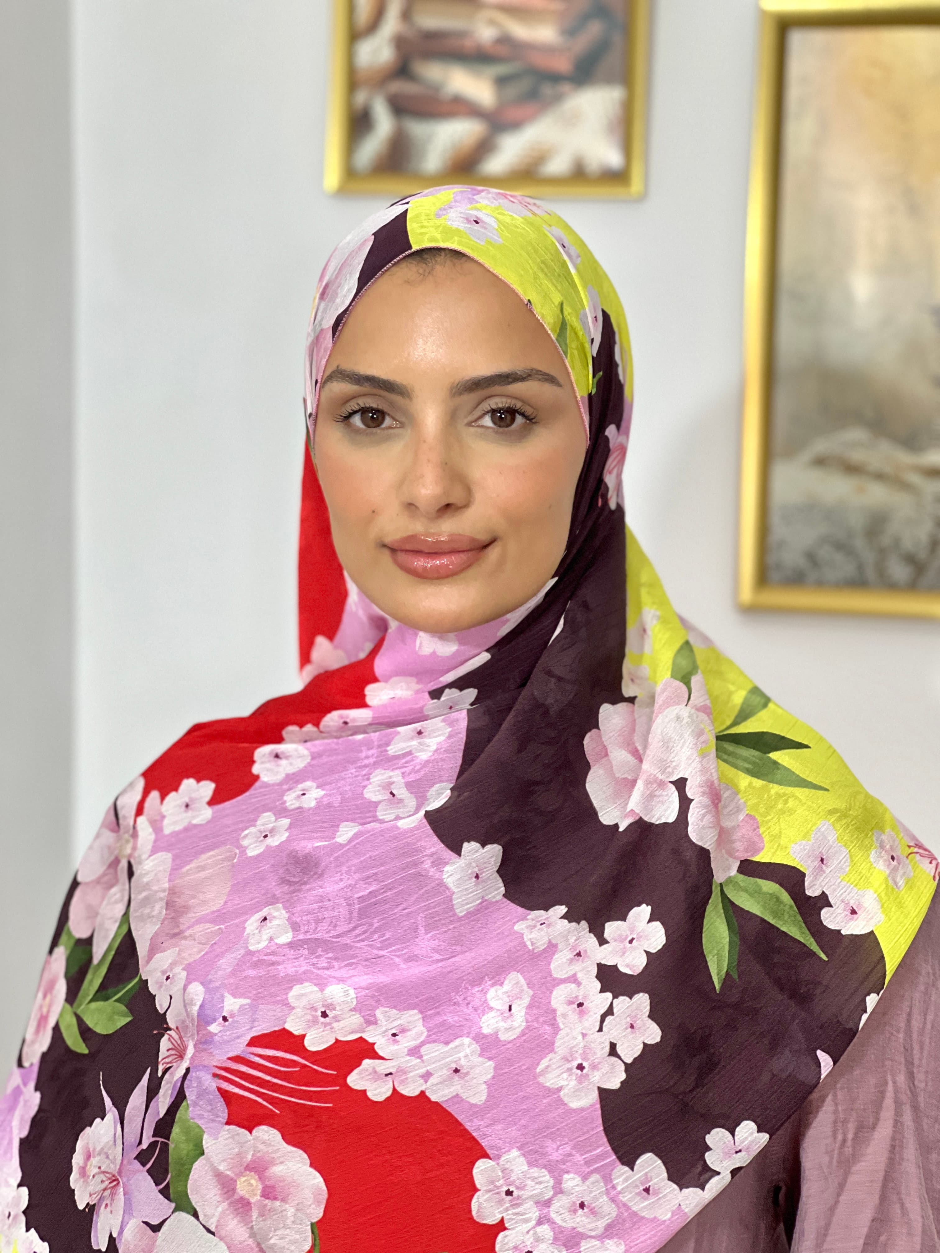 Allurina scarf - "Ruby Florals"