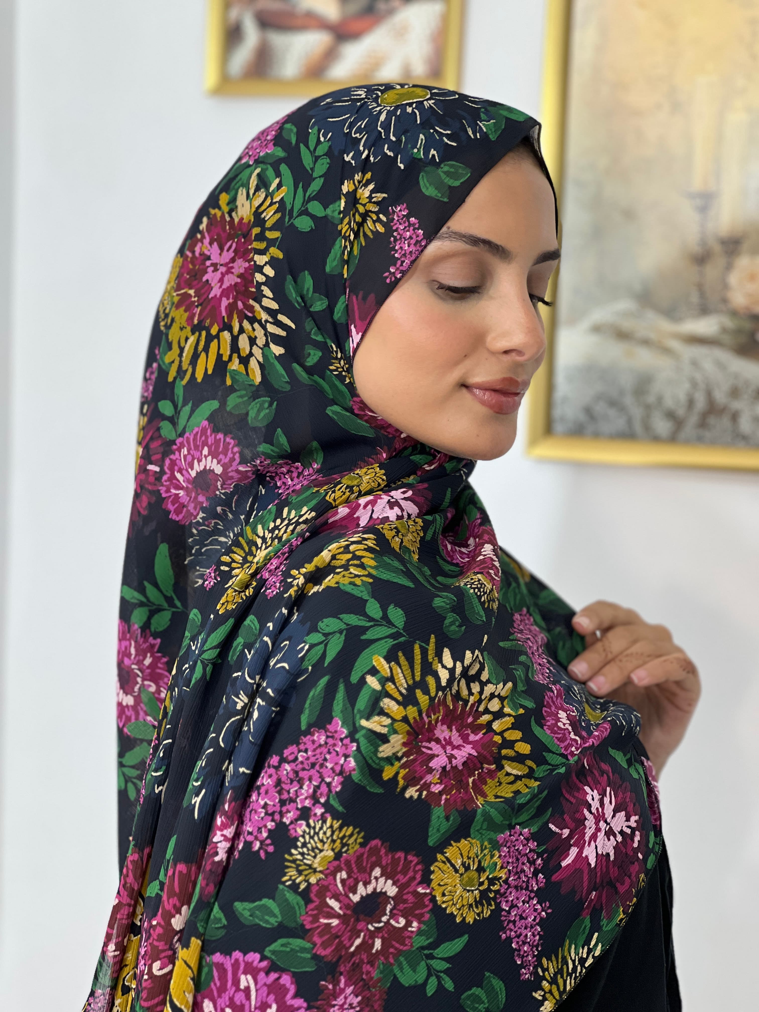 Allurina scarf - "Botanical Night"