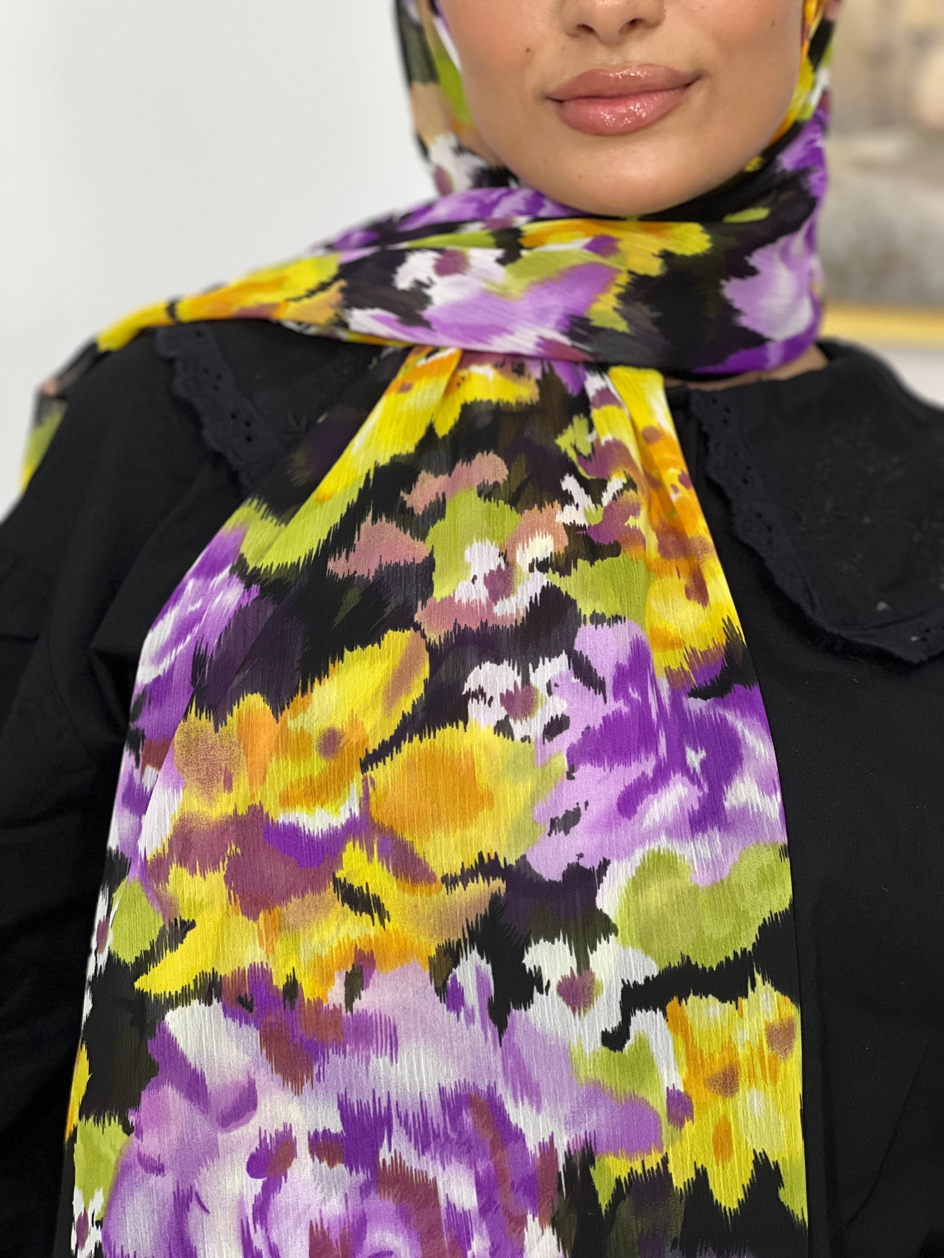 Allurina scarf - "Purple Tie-Dye"