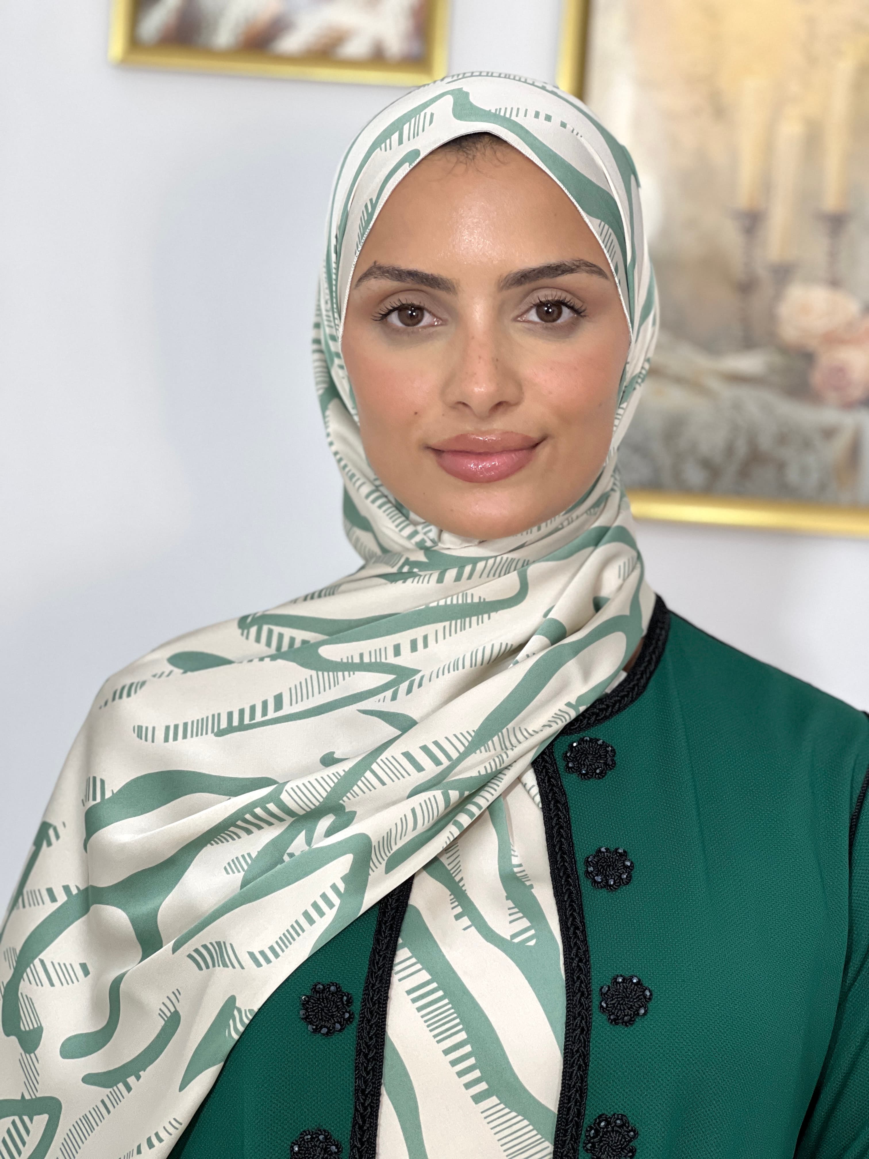 Allurina scarf - "Sage Current"