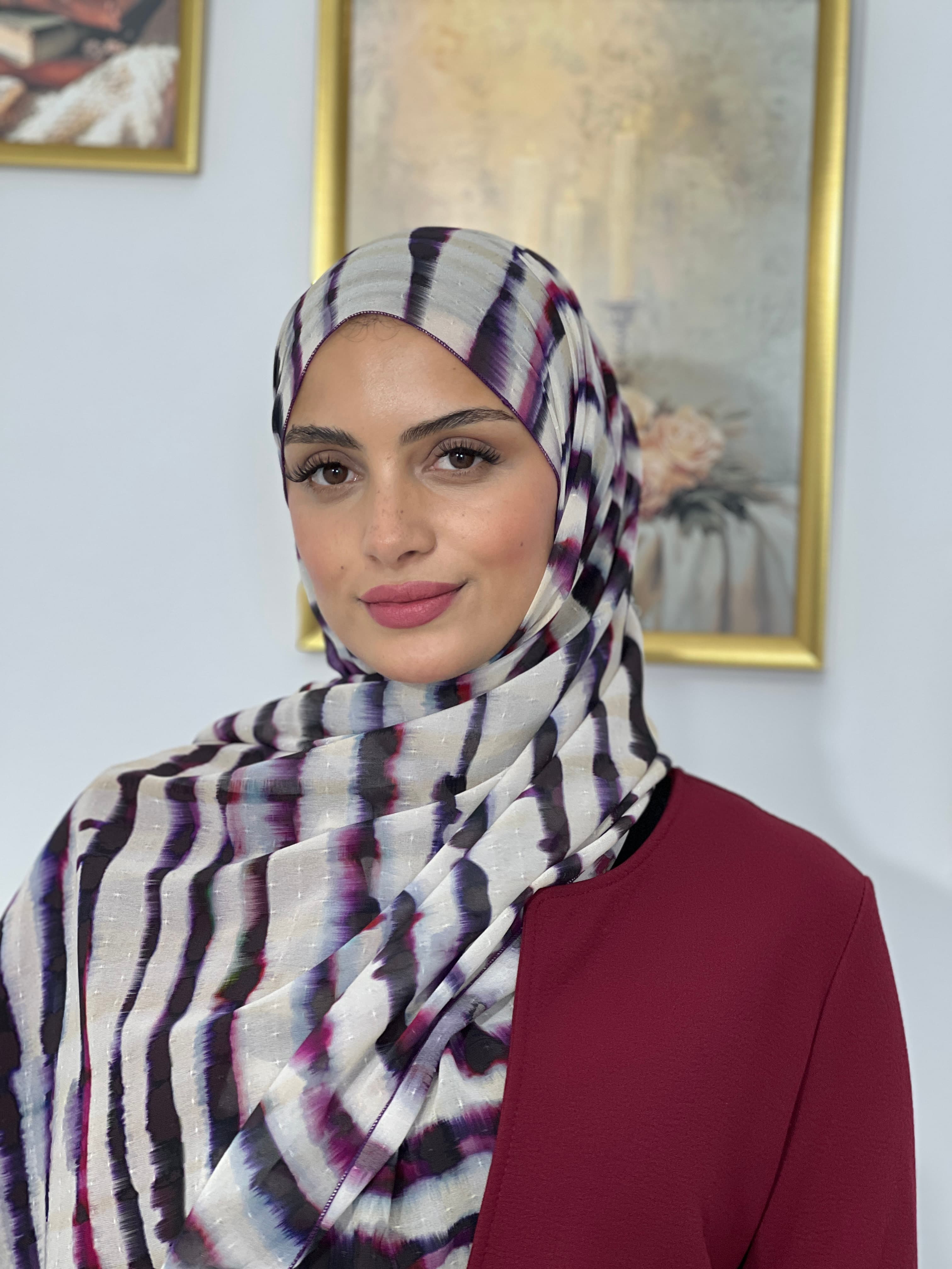 Allurina scarf - "Purple Zebra"