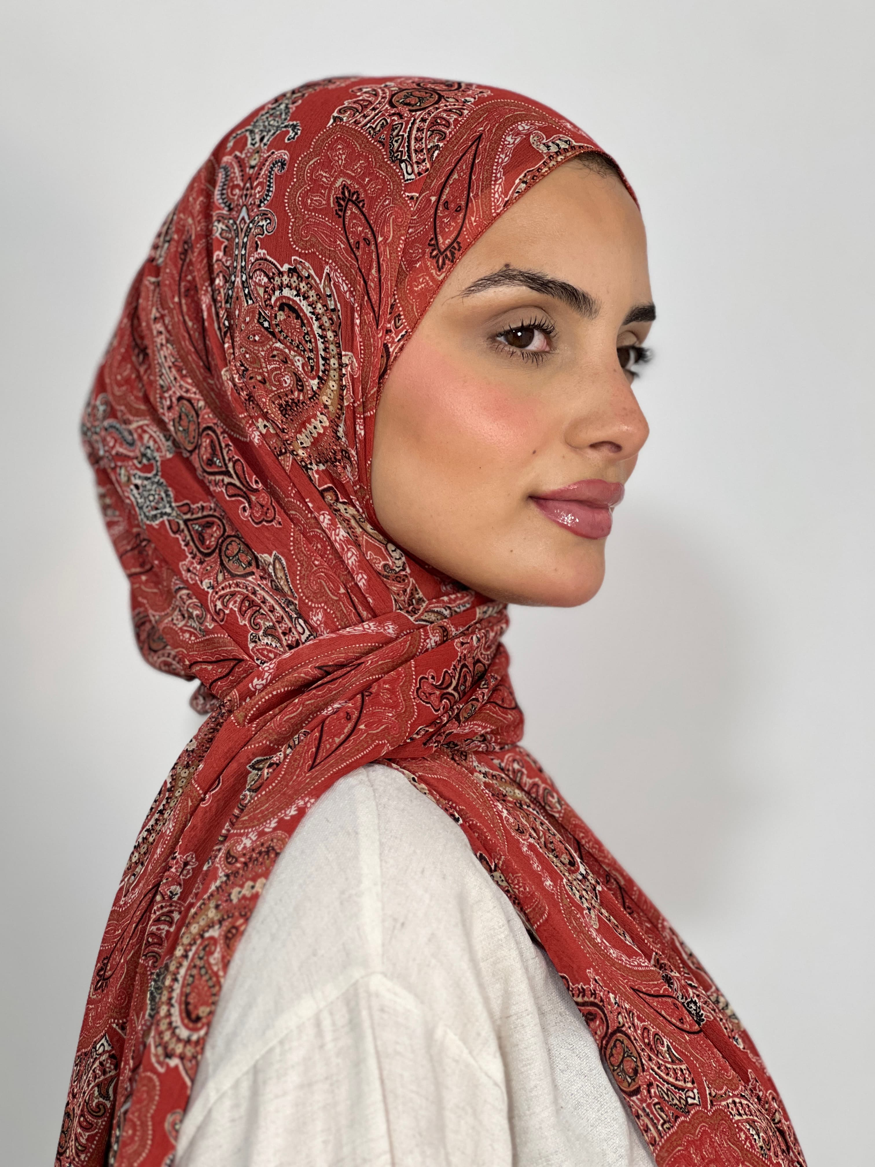Allurina scarf - "Terracotta Paisley"