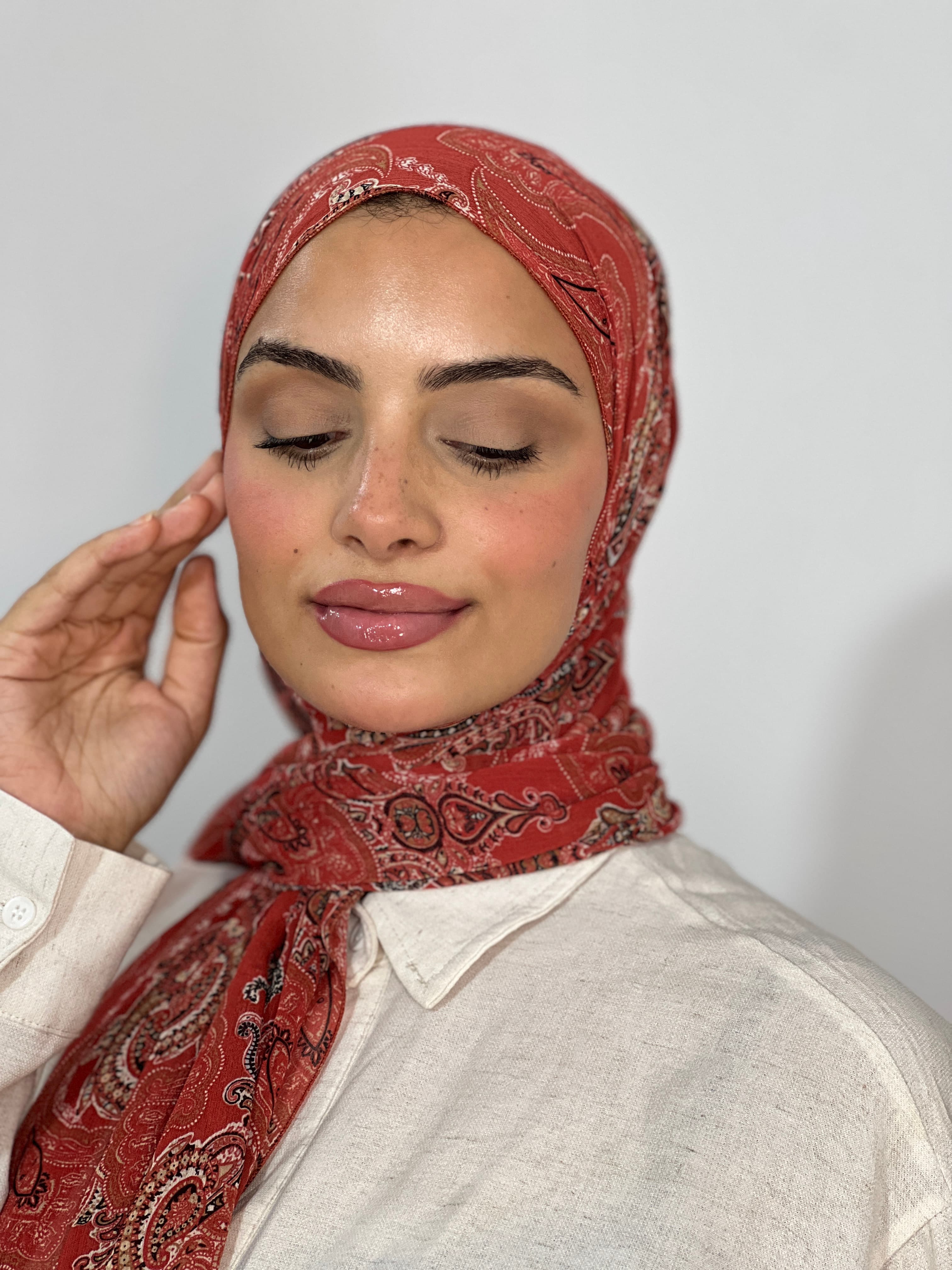 Allurina scarf - "Terracotta Paisley"