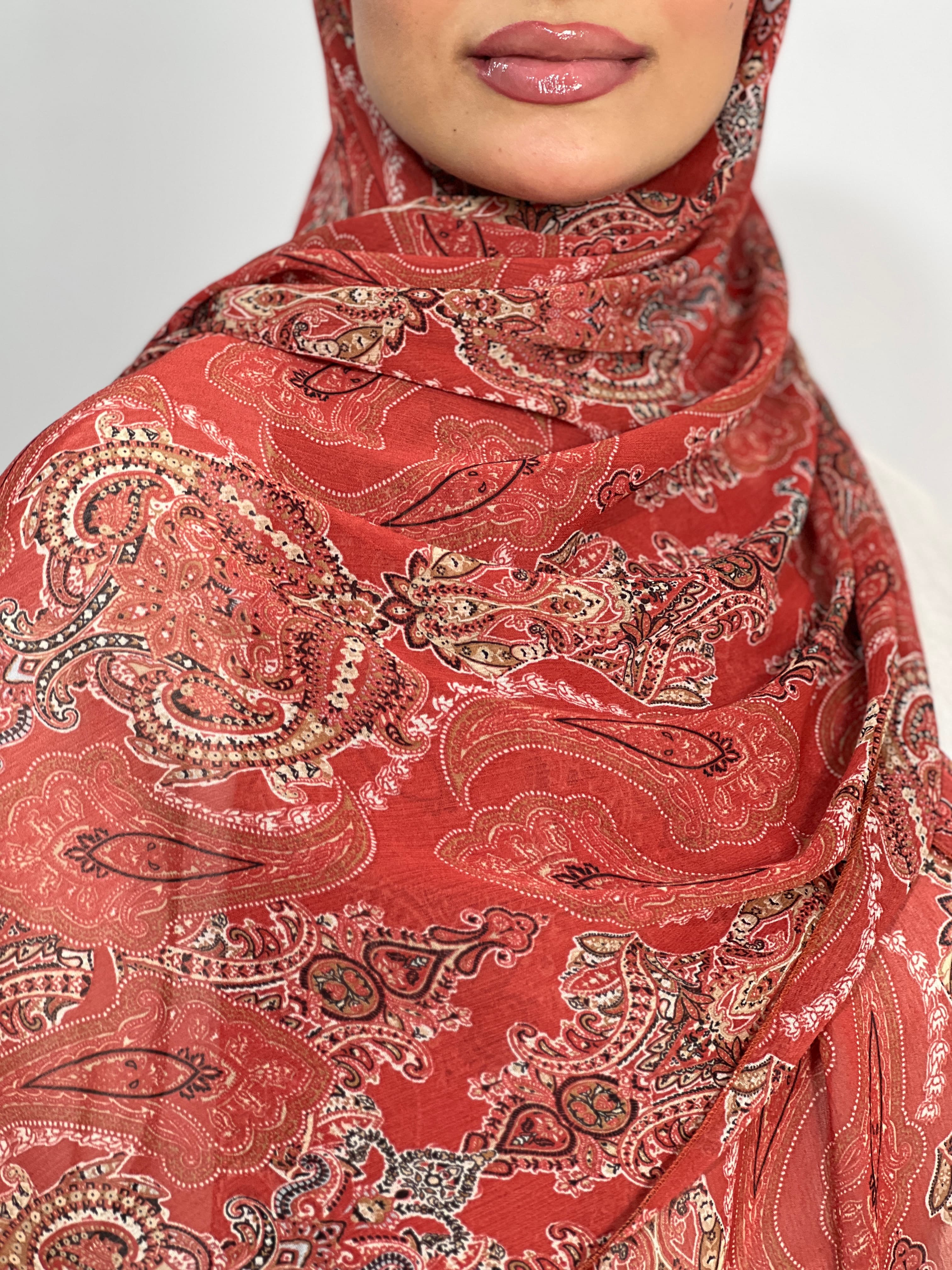 Allurina scarf - "Terracotta Paisley"