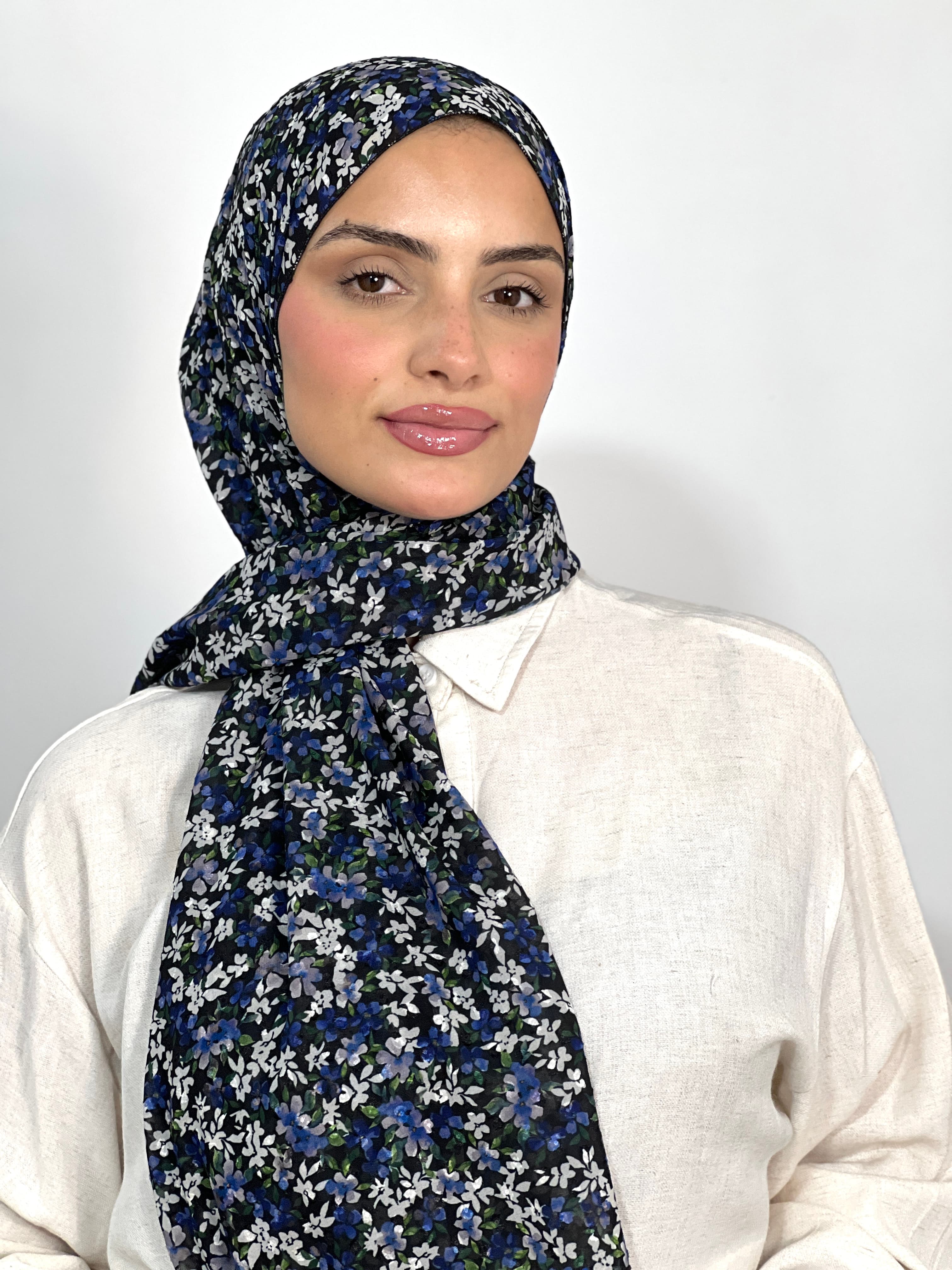 Allurina scarf - "Midnight Ditsy"