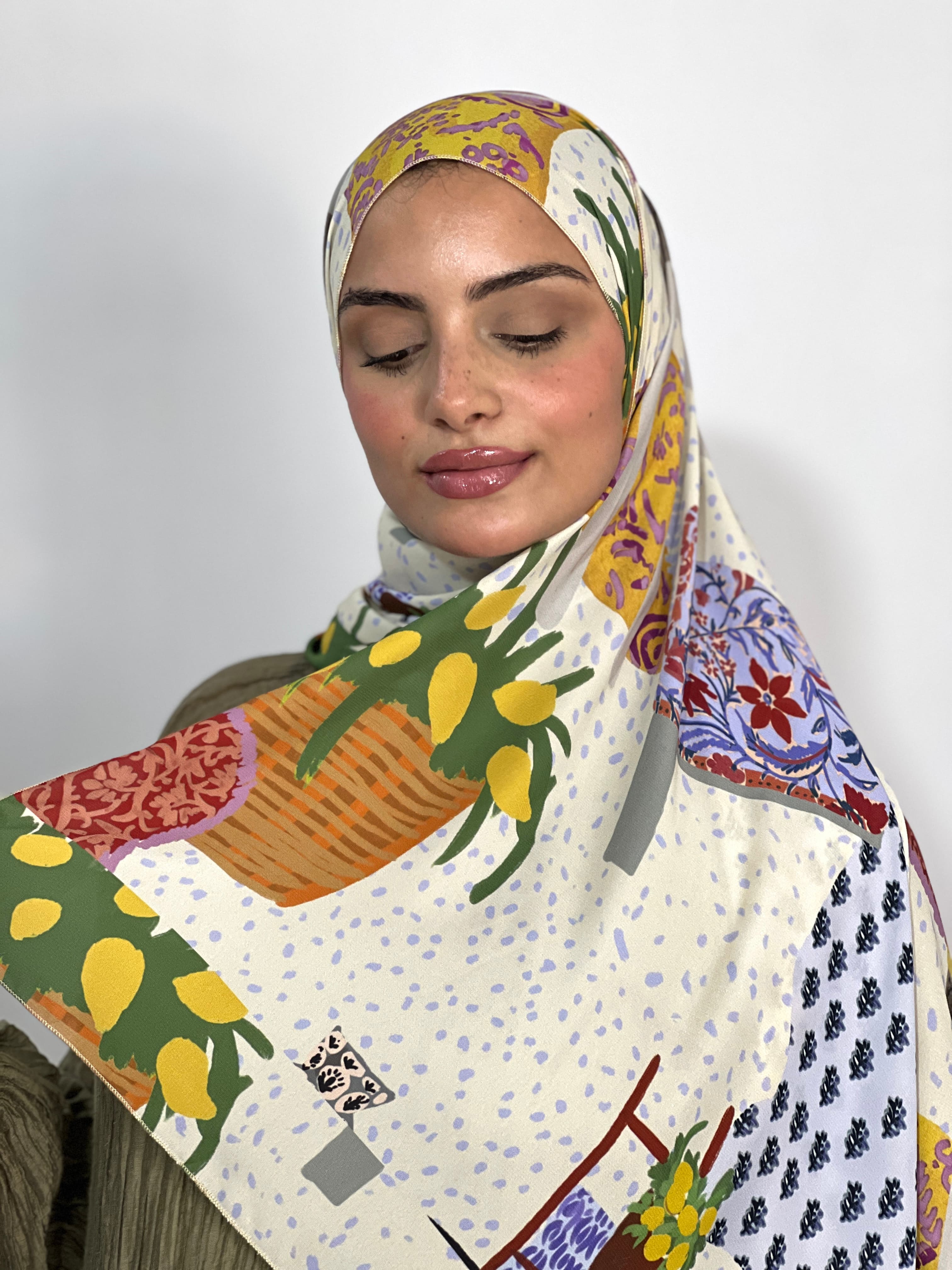 Allurina scarf - "Boho Collage"