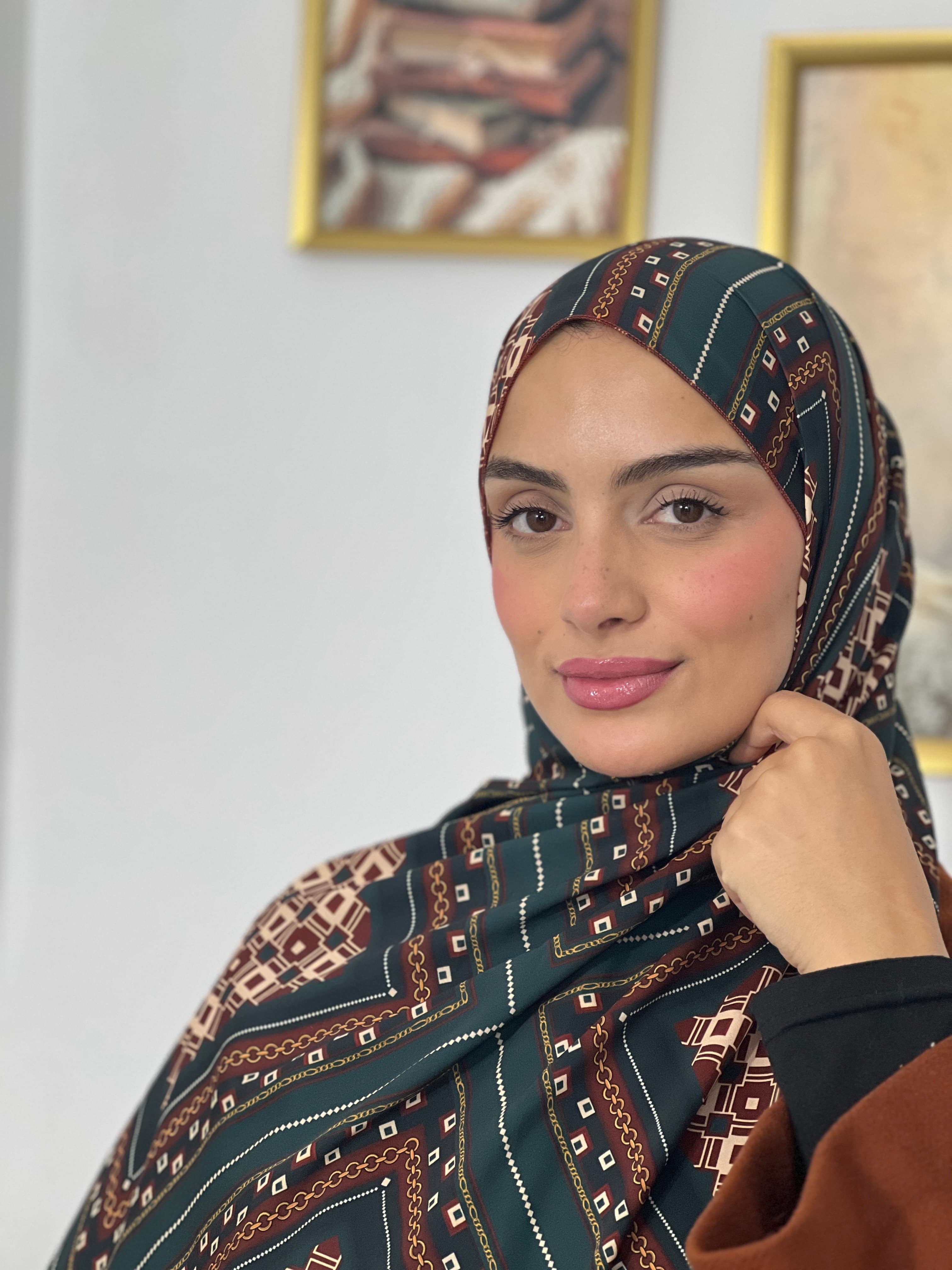 Allurina scarf - "Emerald Kilim"