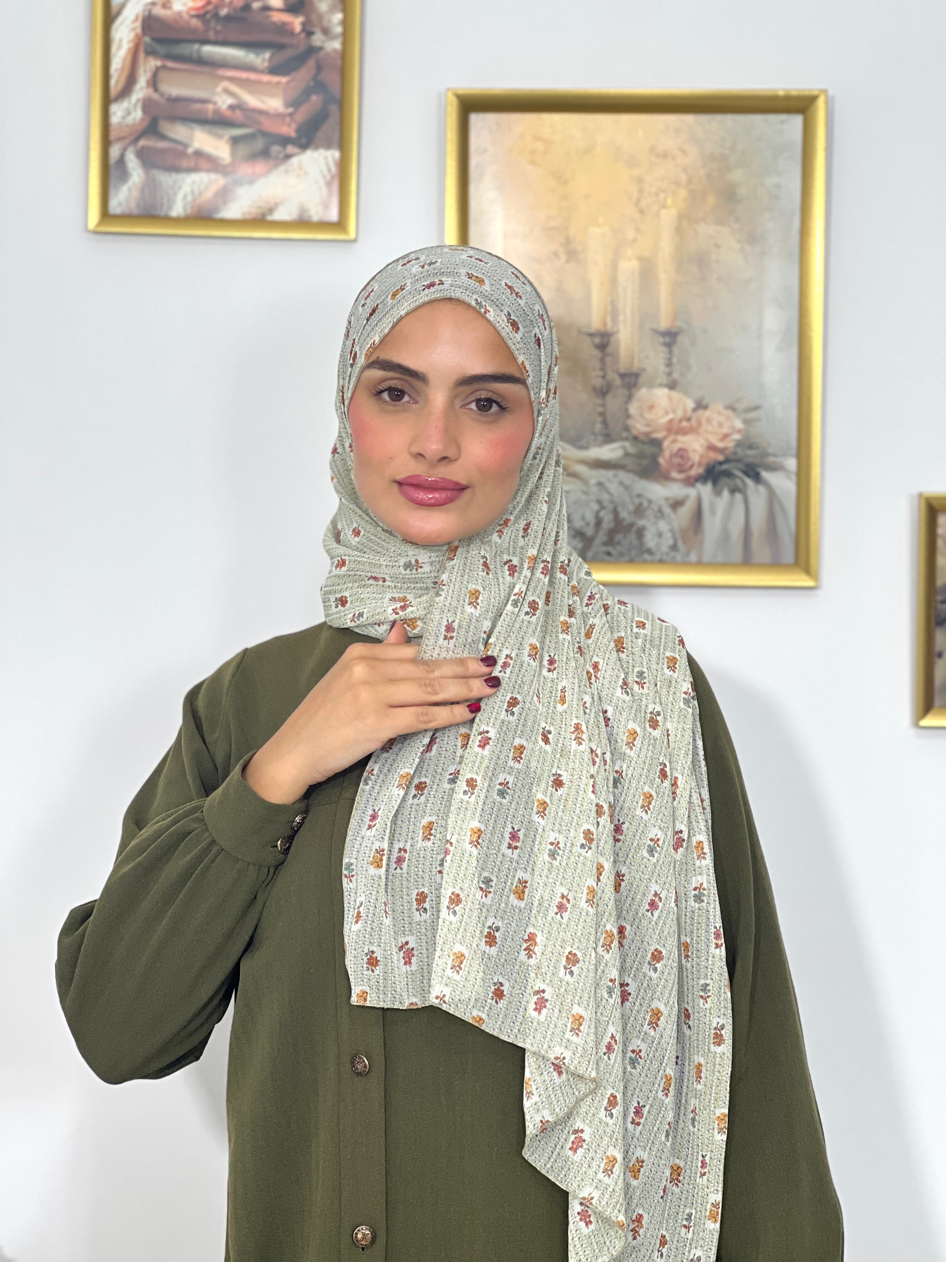 Allurina scarf - "Sage Ditsy"