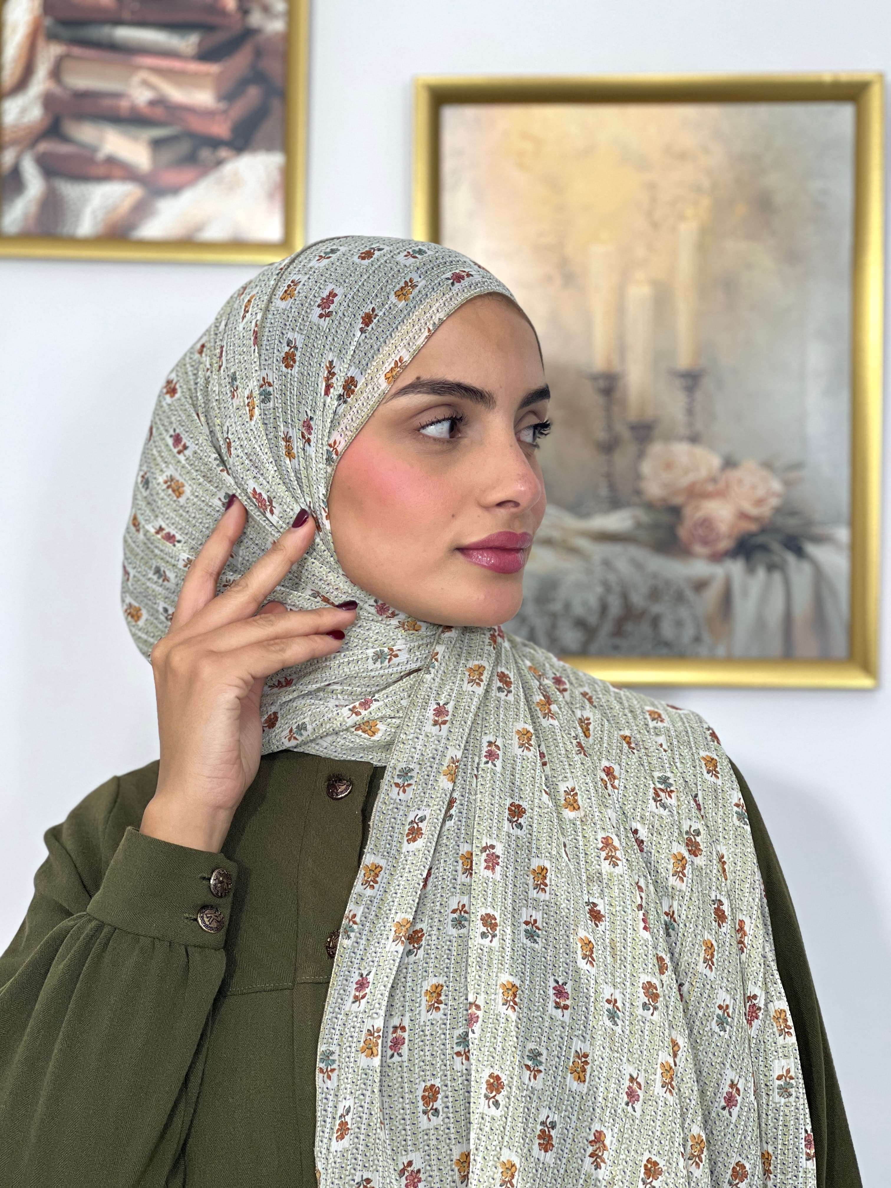 Allurina scarf - "Sage Ditsy"