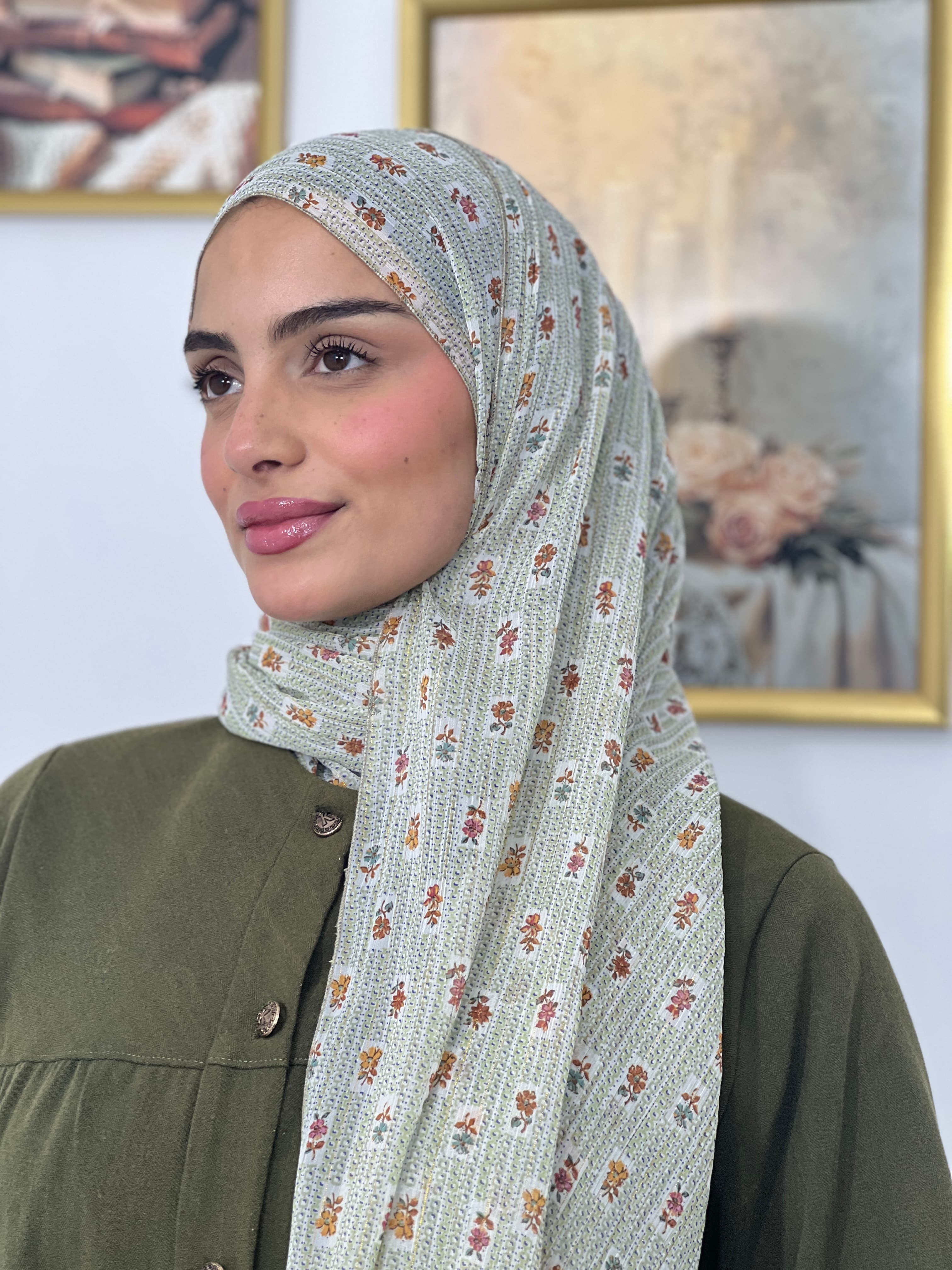 Allurina scarf - "Sage Ditsy"