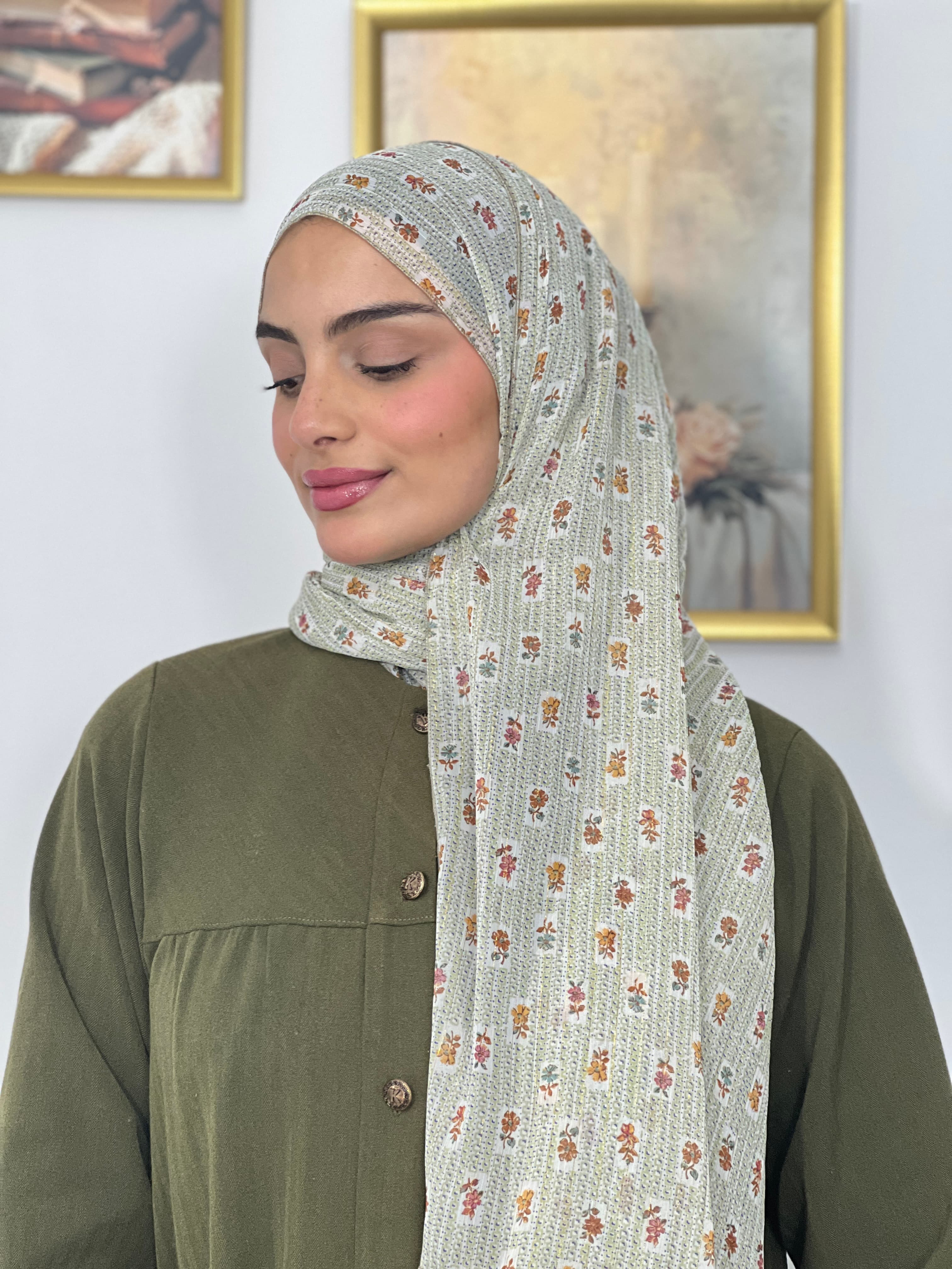 Allurina scarf - "Sage Ditsy"