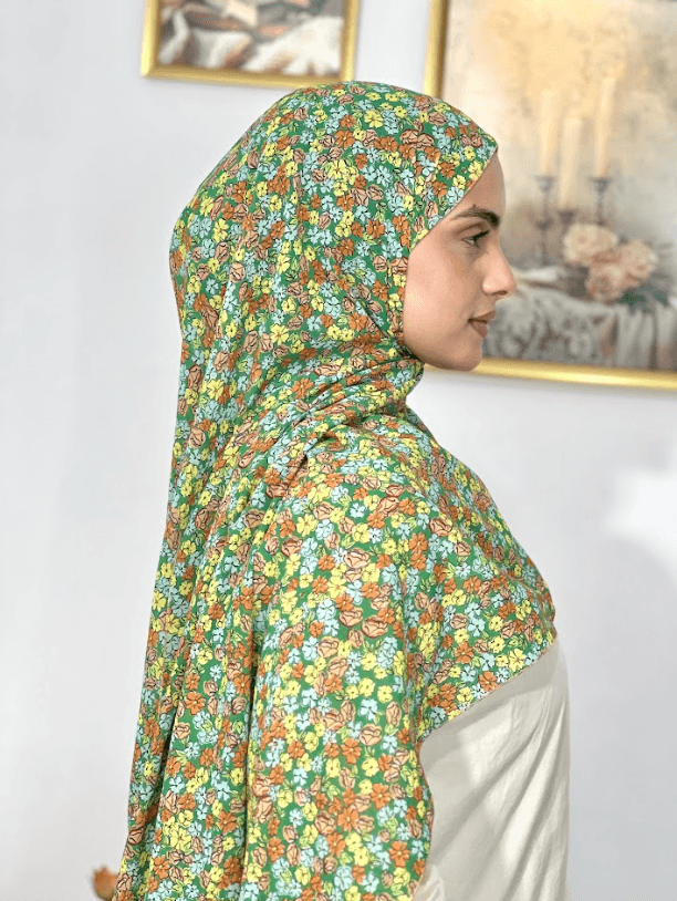 Allurina scarf - "Green Ditsy"